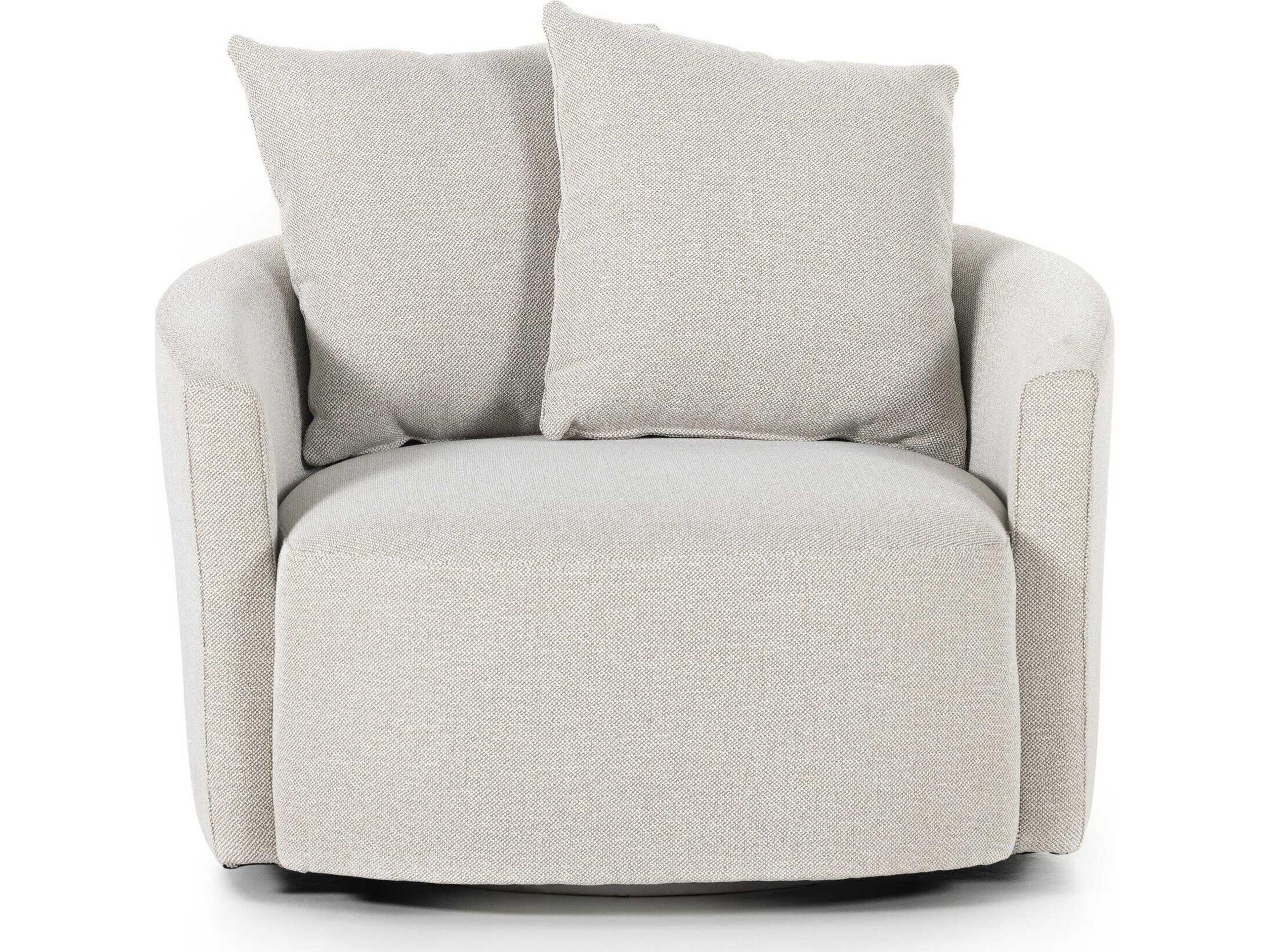 Four Hands Atelier C Chloe Swivel Cream Fabric Accent Chair