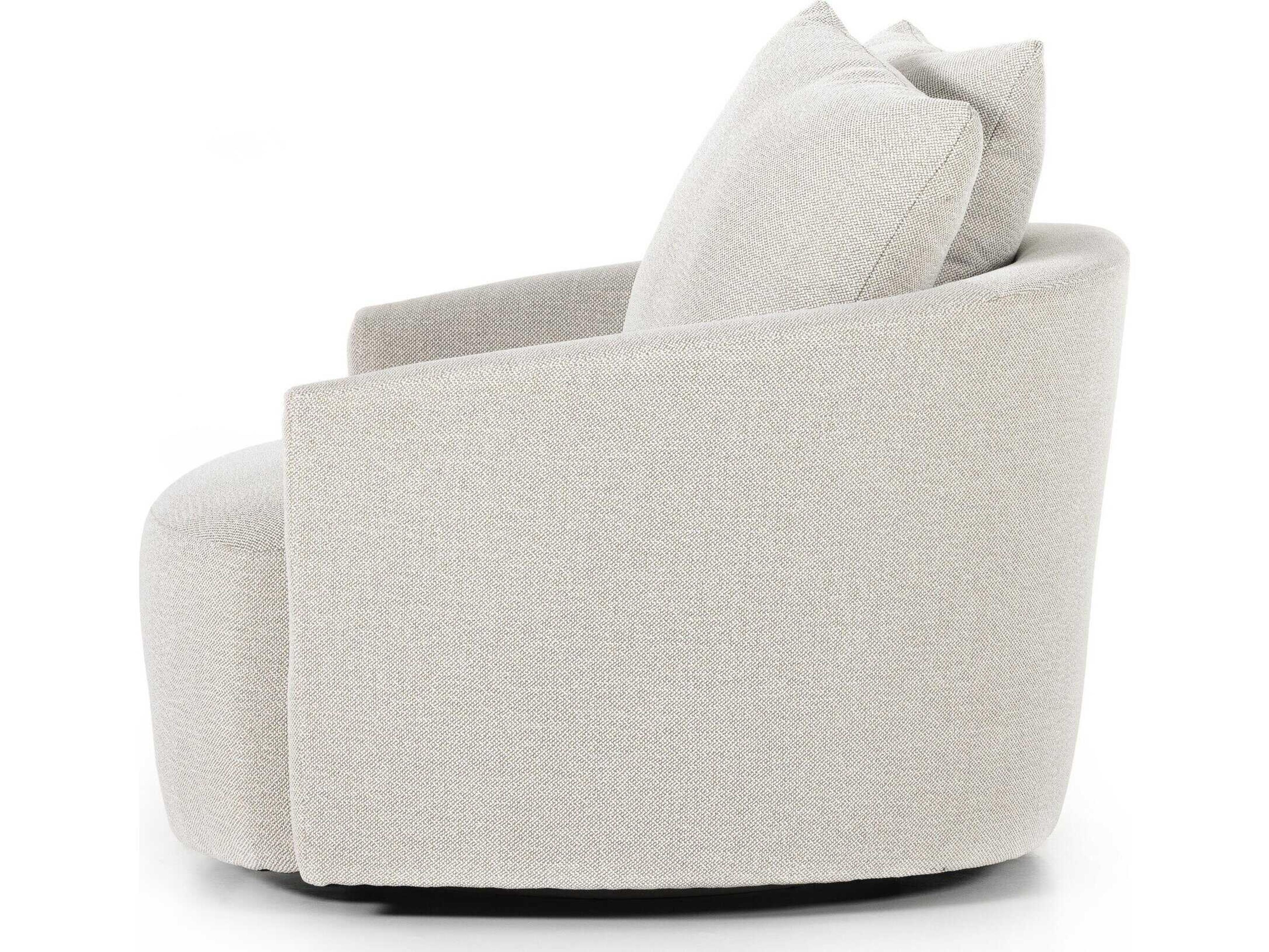 Four Hands Atelier C Chloe Swivel Cream Fabric Accent Chair