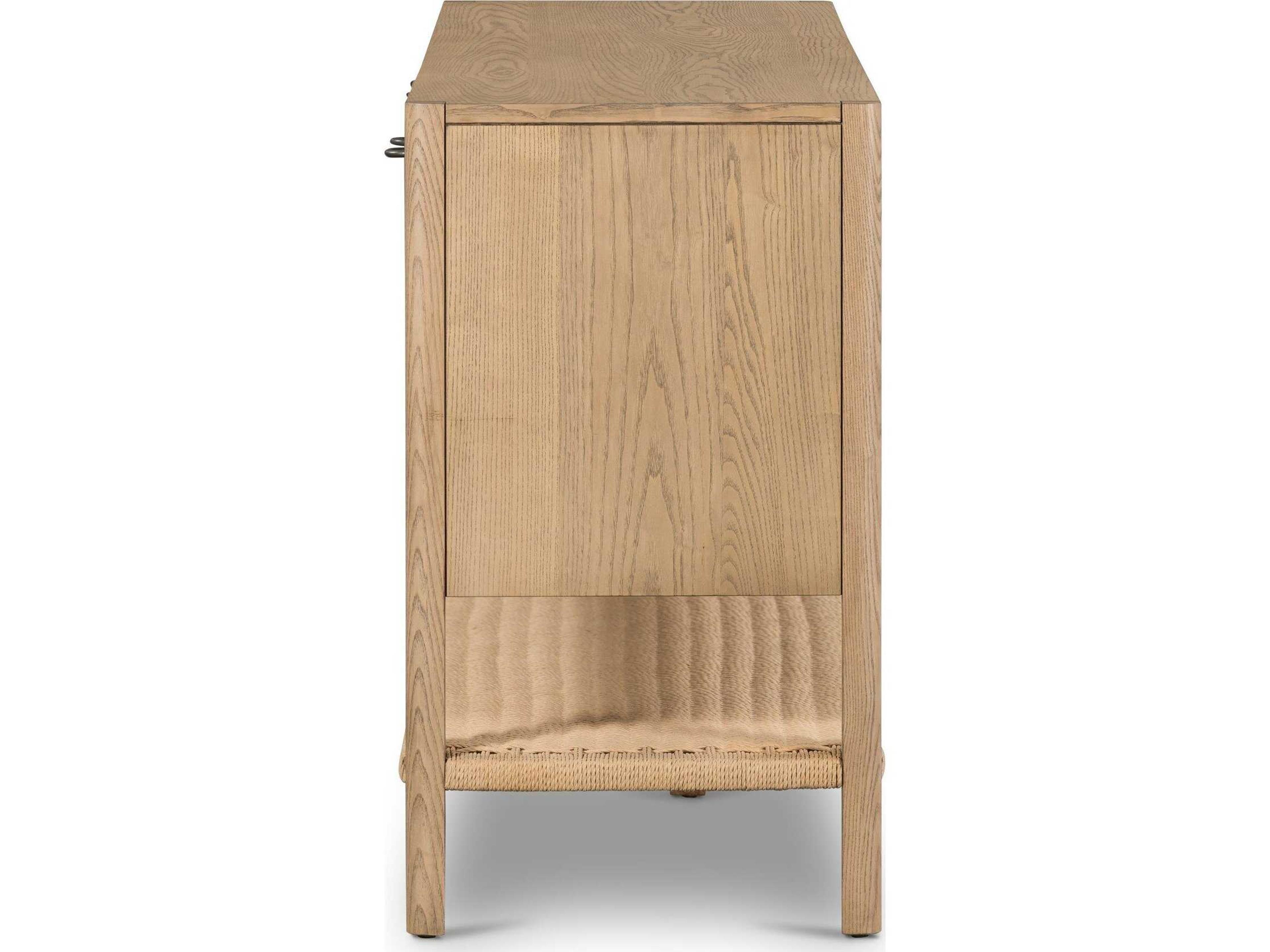 Four Hands Belfast Zuma 72" Ash Wood Dune Natural Paper Cord Sideboard