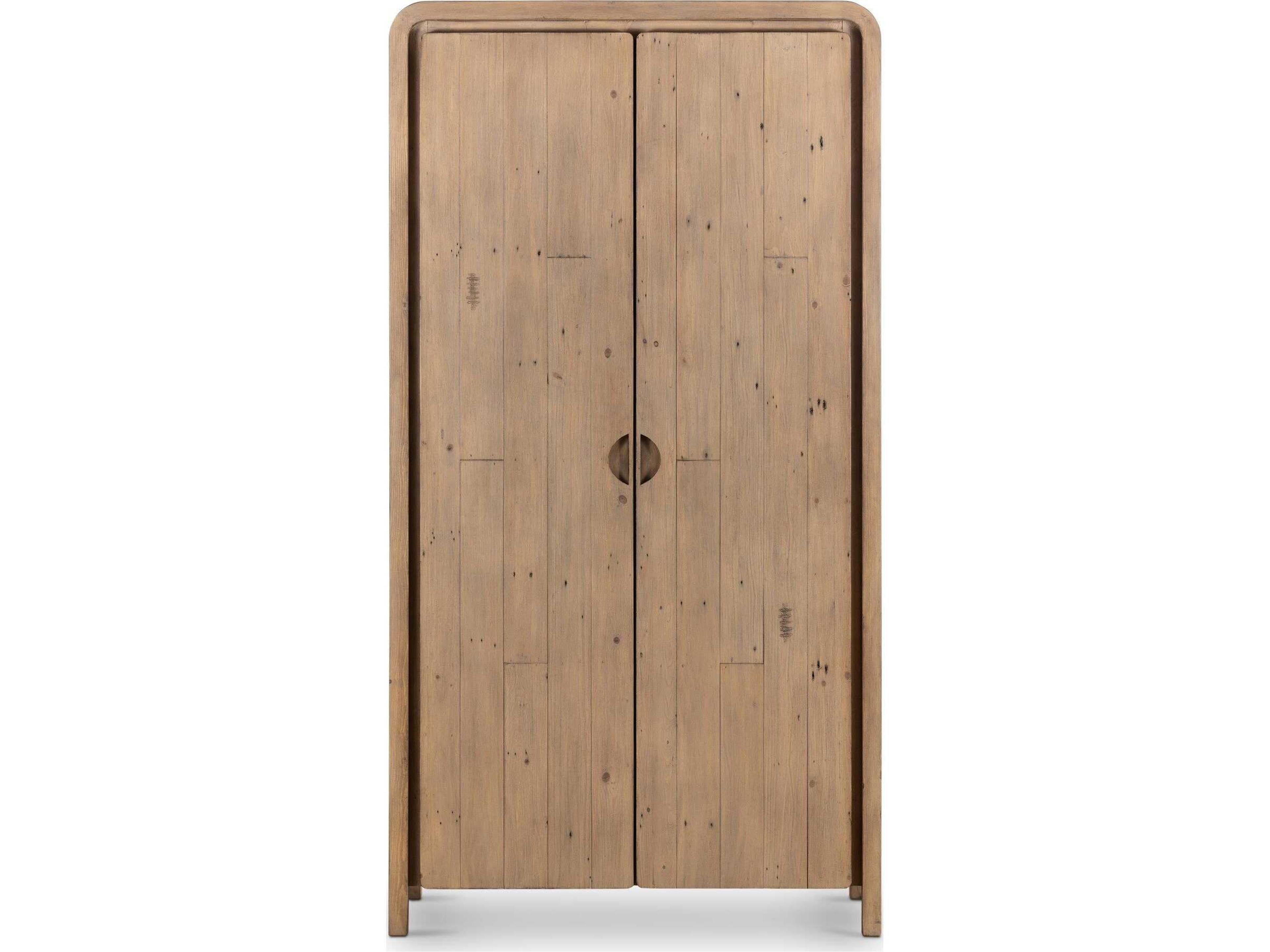 Four Hands Reclaimed Scrubbed Teak Brown Wardrobe Armoire