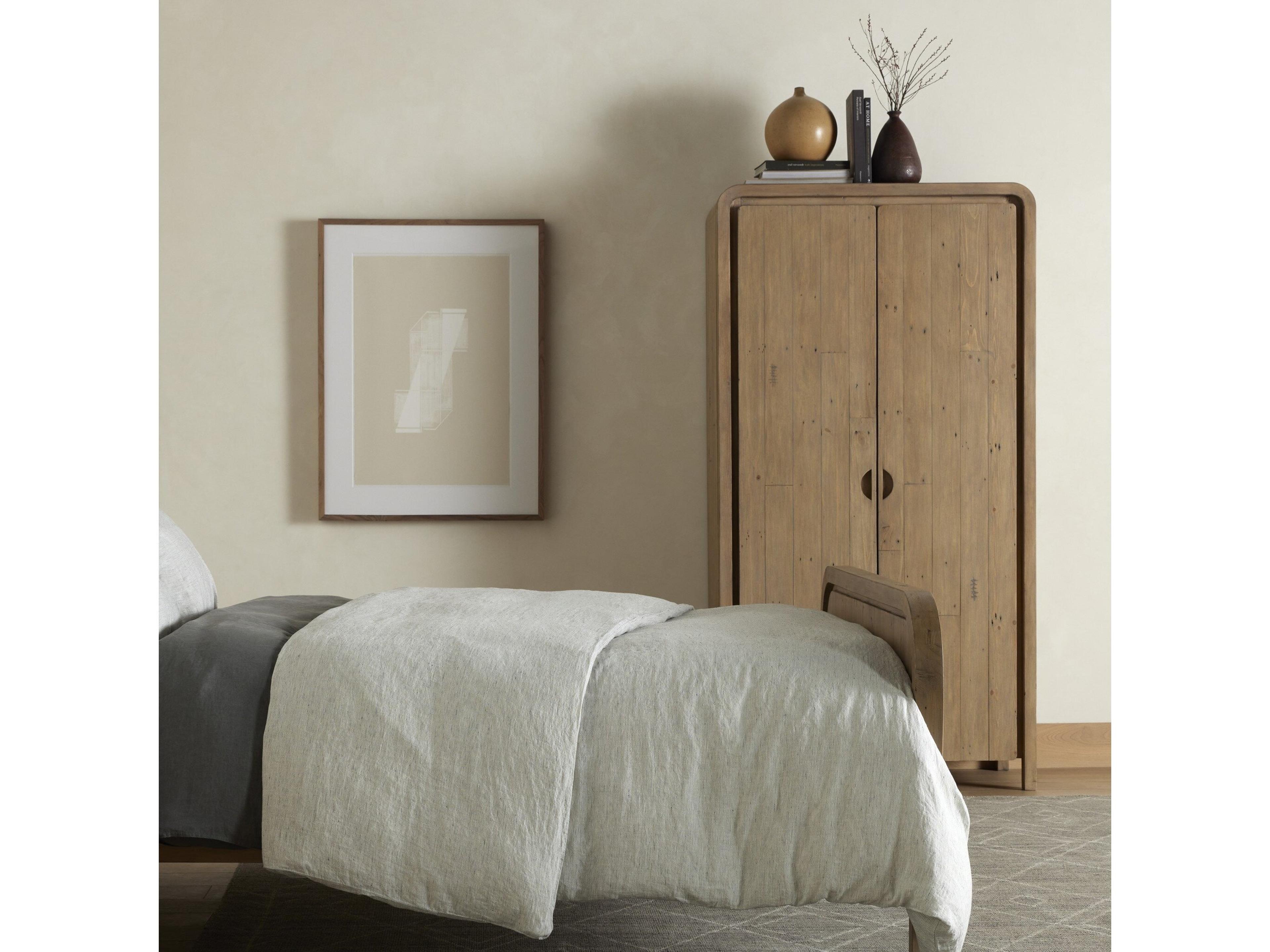 Four Hands Reclaimed Scrubbed Teak Brown Wardrobe Armoire