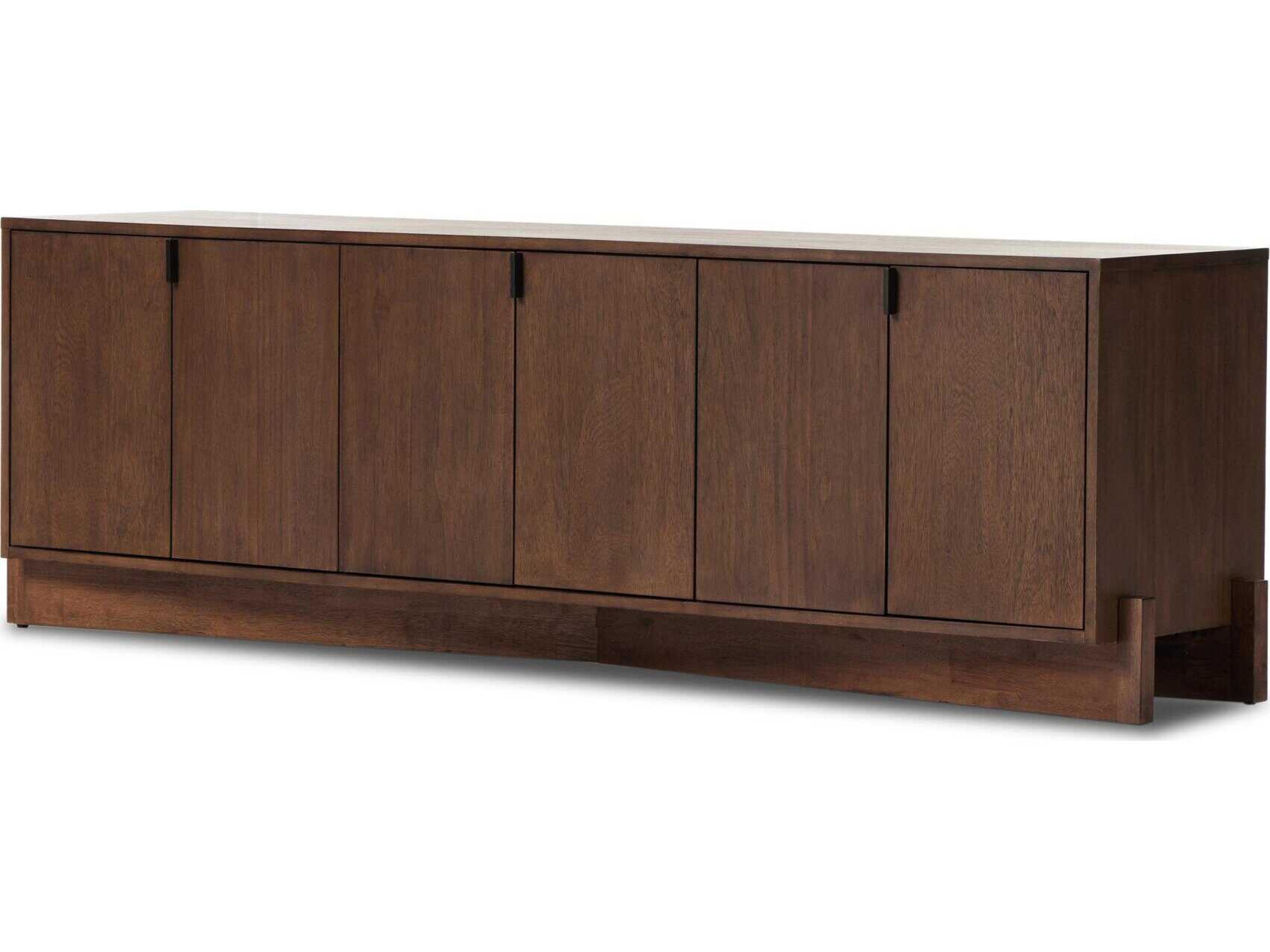 Haiden Castillo 81" Parrawood Chestnut Parawood Veneer Gunmetal Media Console