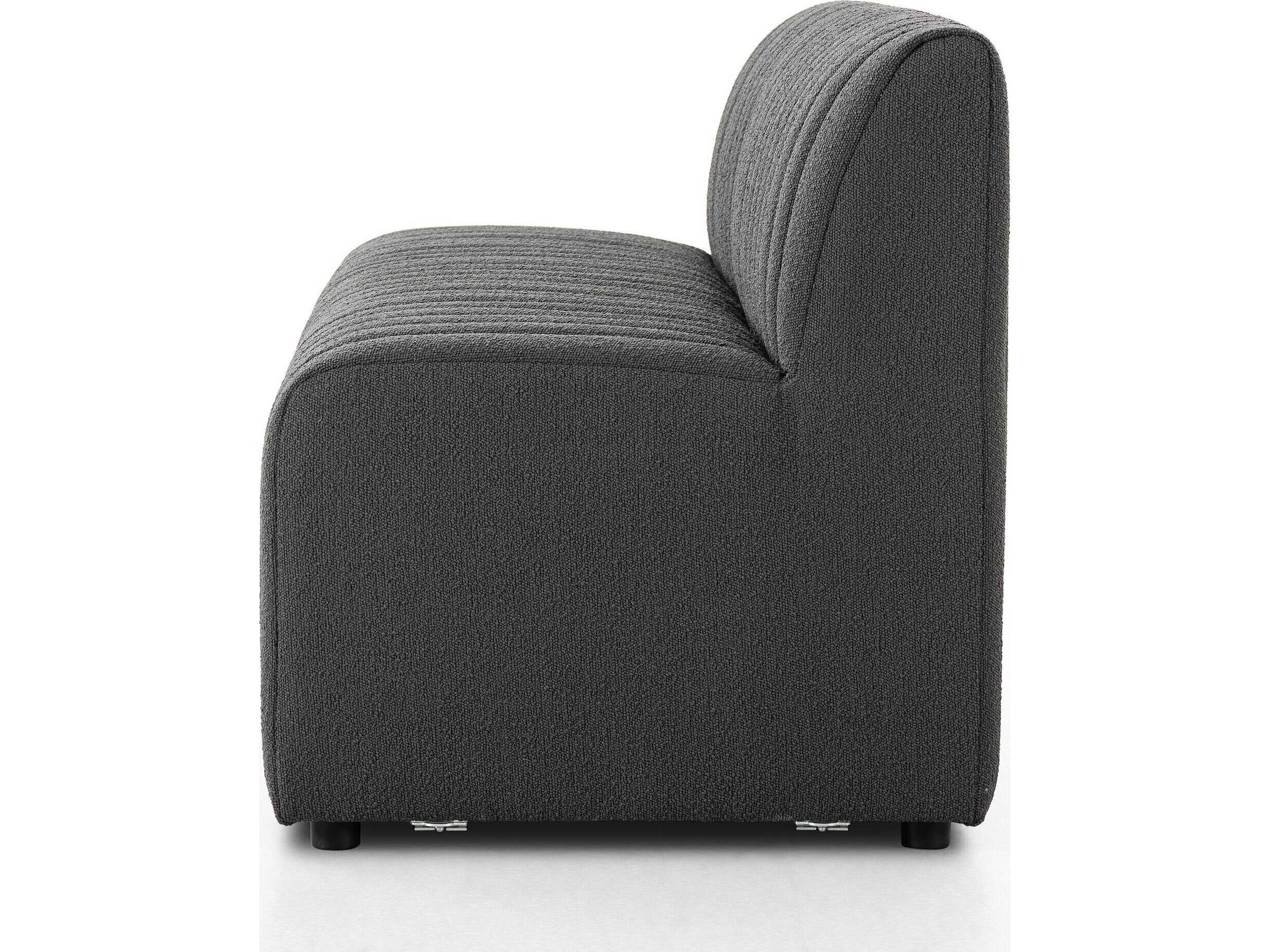 Four Hands Grayson Fiqa Boucle Charcoal Black Upholstered Accent Bench