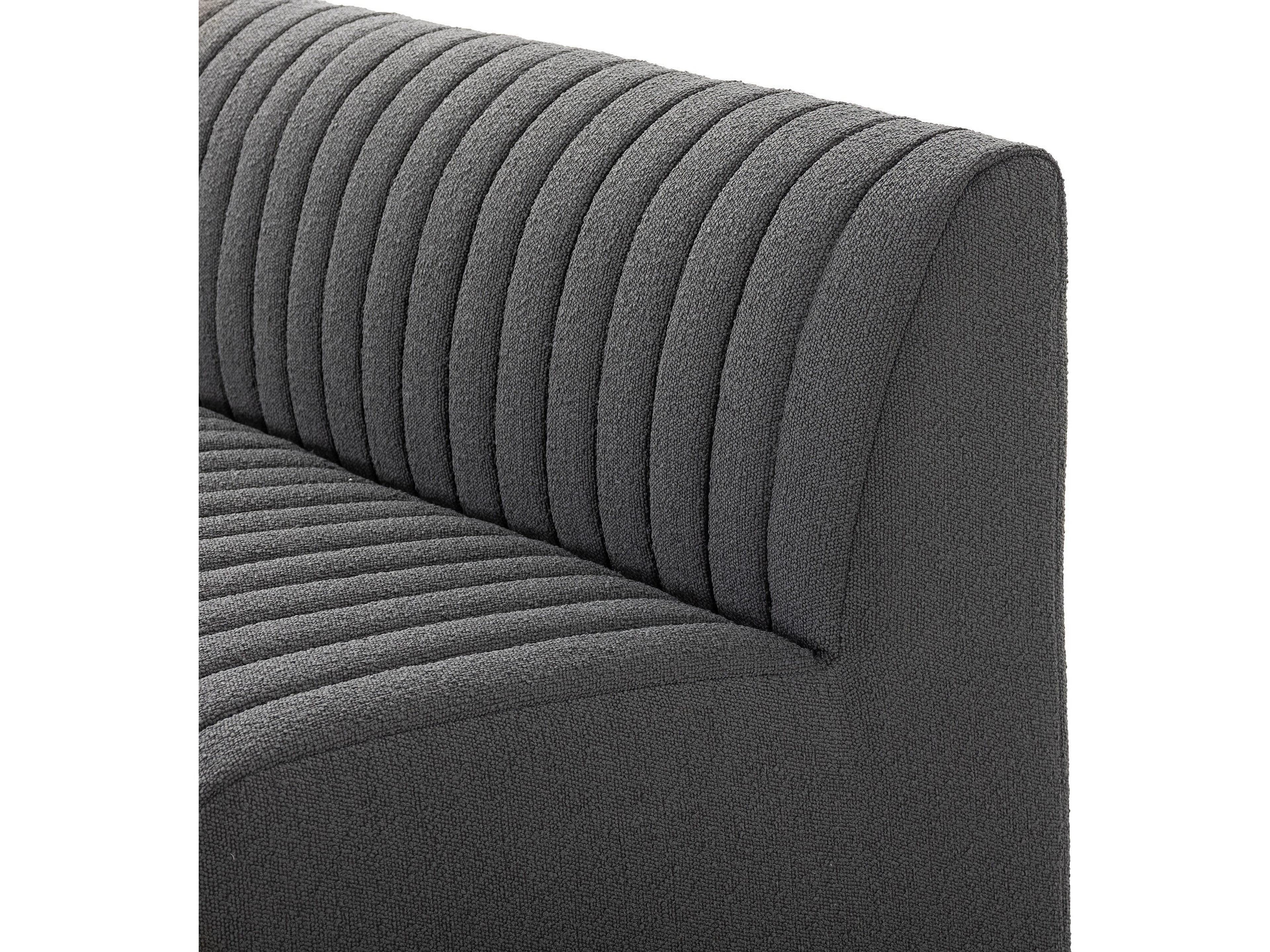 Four Hands Grayson Fiqa Boucle Charcoal Black Upholstered Accent Bench