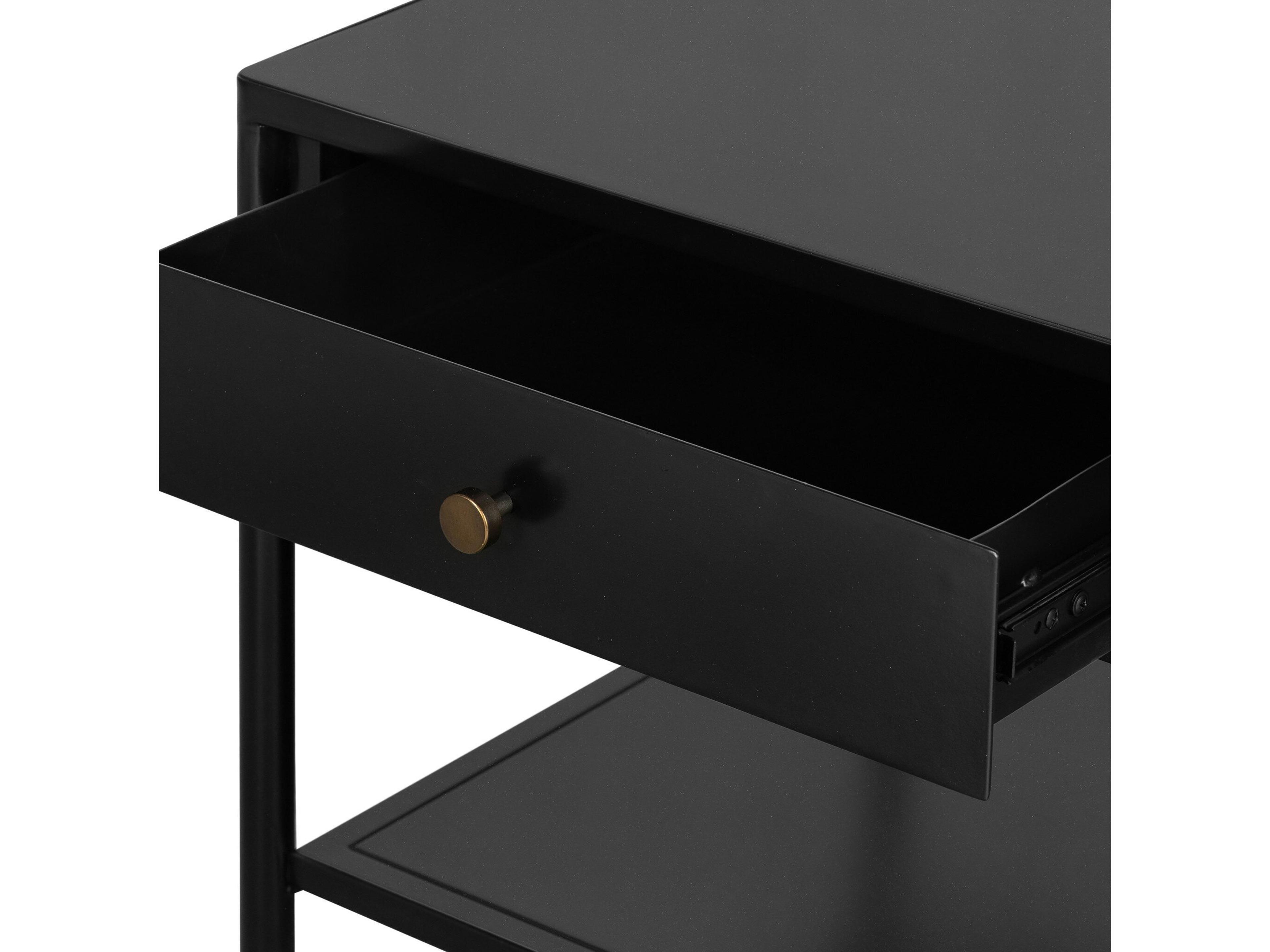 Luxecor Globetrotter Soto Rectangular Metal Black Weathered Bronze End Table