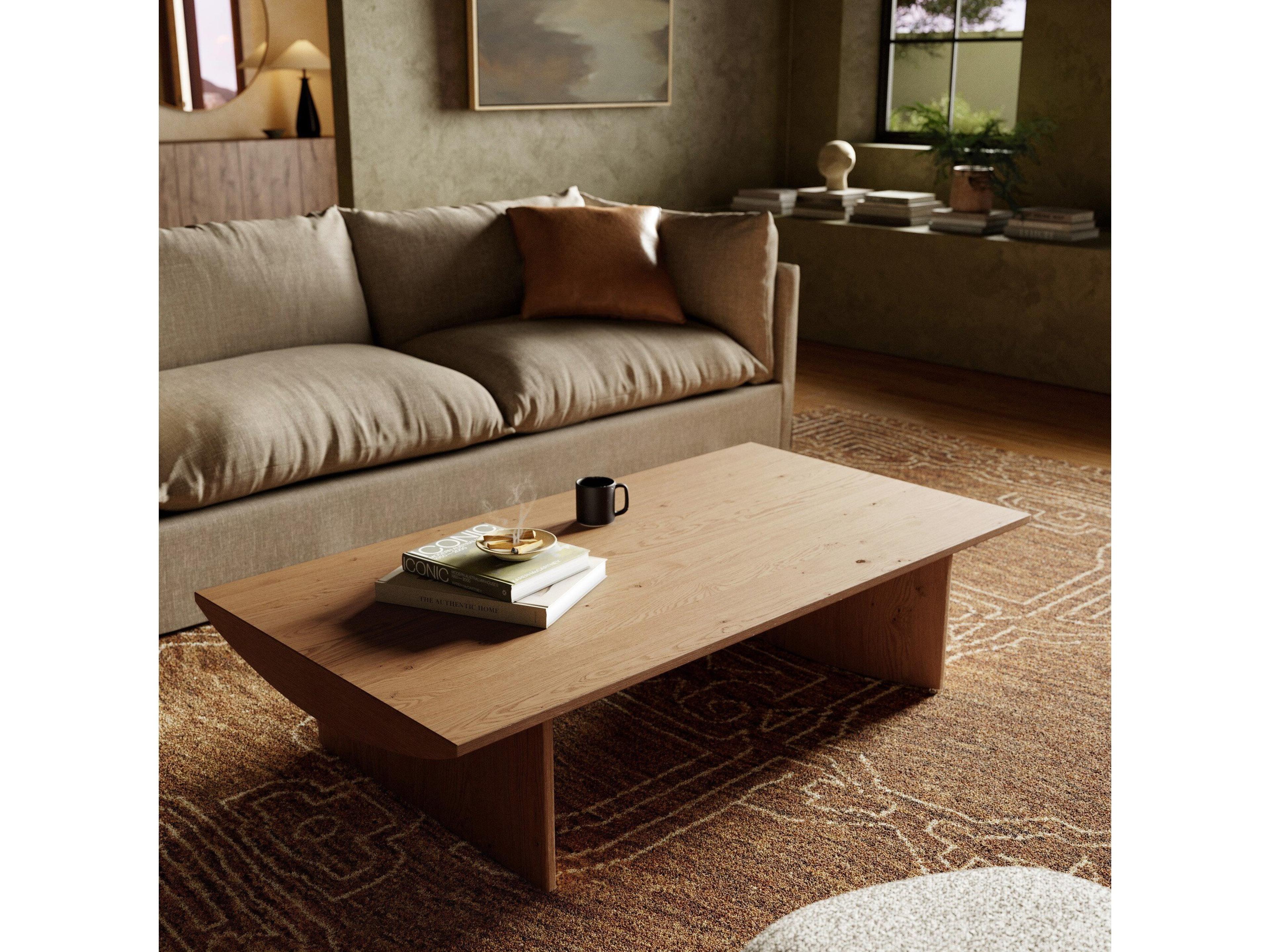 Four Hands Barton Pickford Rectangular Wood Dusted Oak Coffee Table