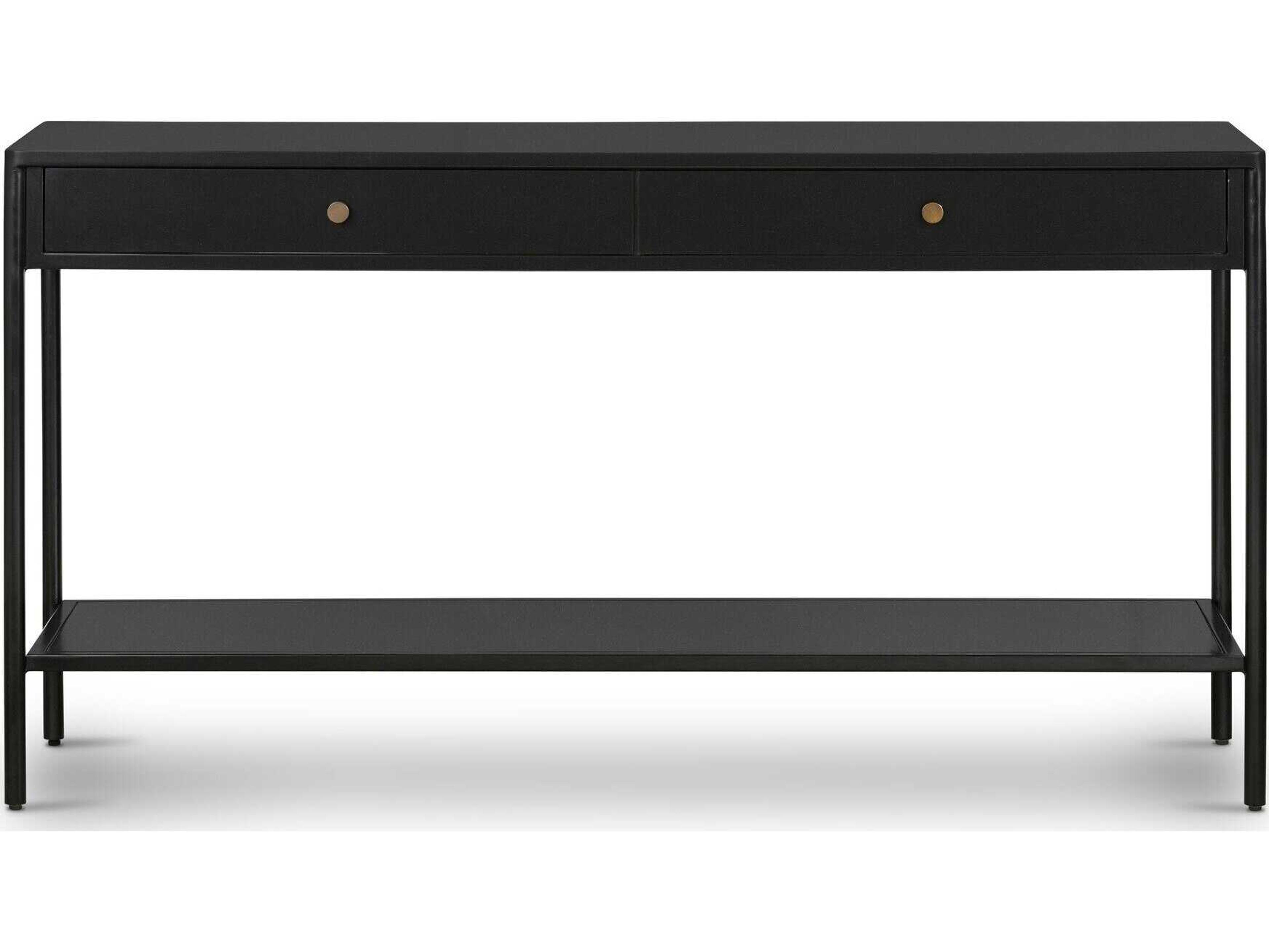 Four Hands Bolton Soto Rectangular Metal Black Weathered Bronze Console Table