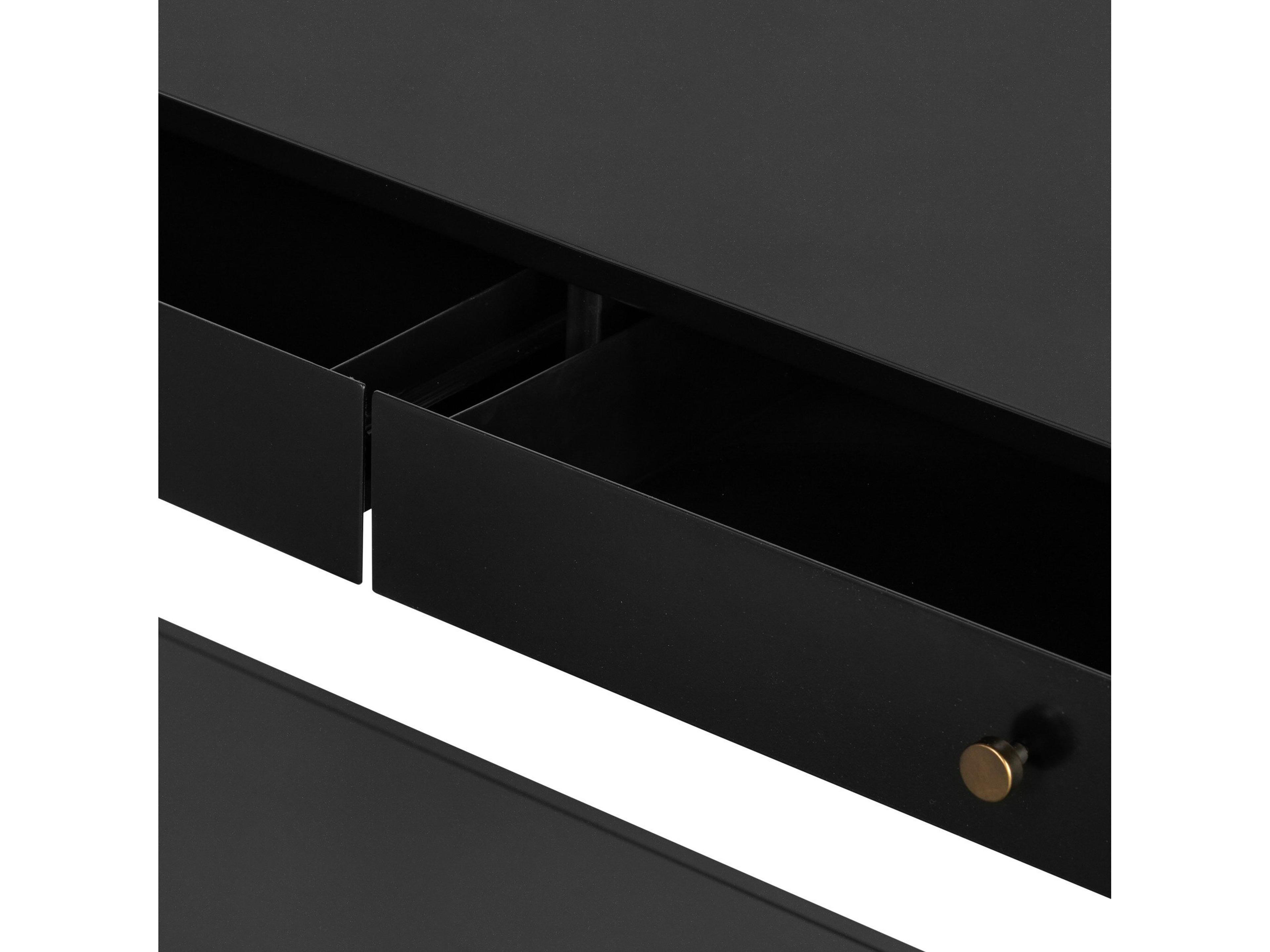 Four Hands Bolton Soto Rectangular Metal Black Weathered Bronze Console Table