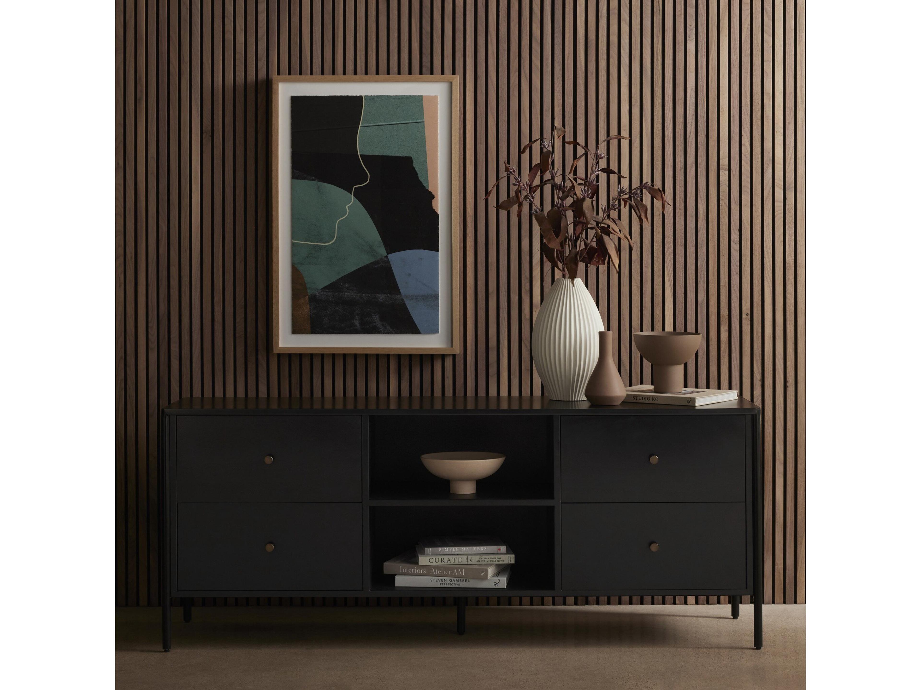 Four Hands Bolton Soto 70" Black Weathered Bronze Media Console