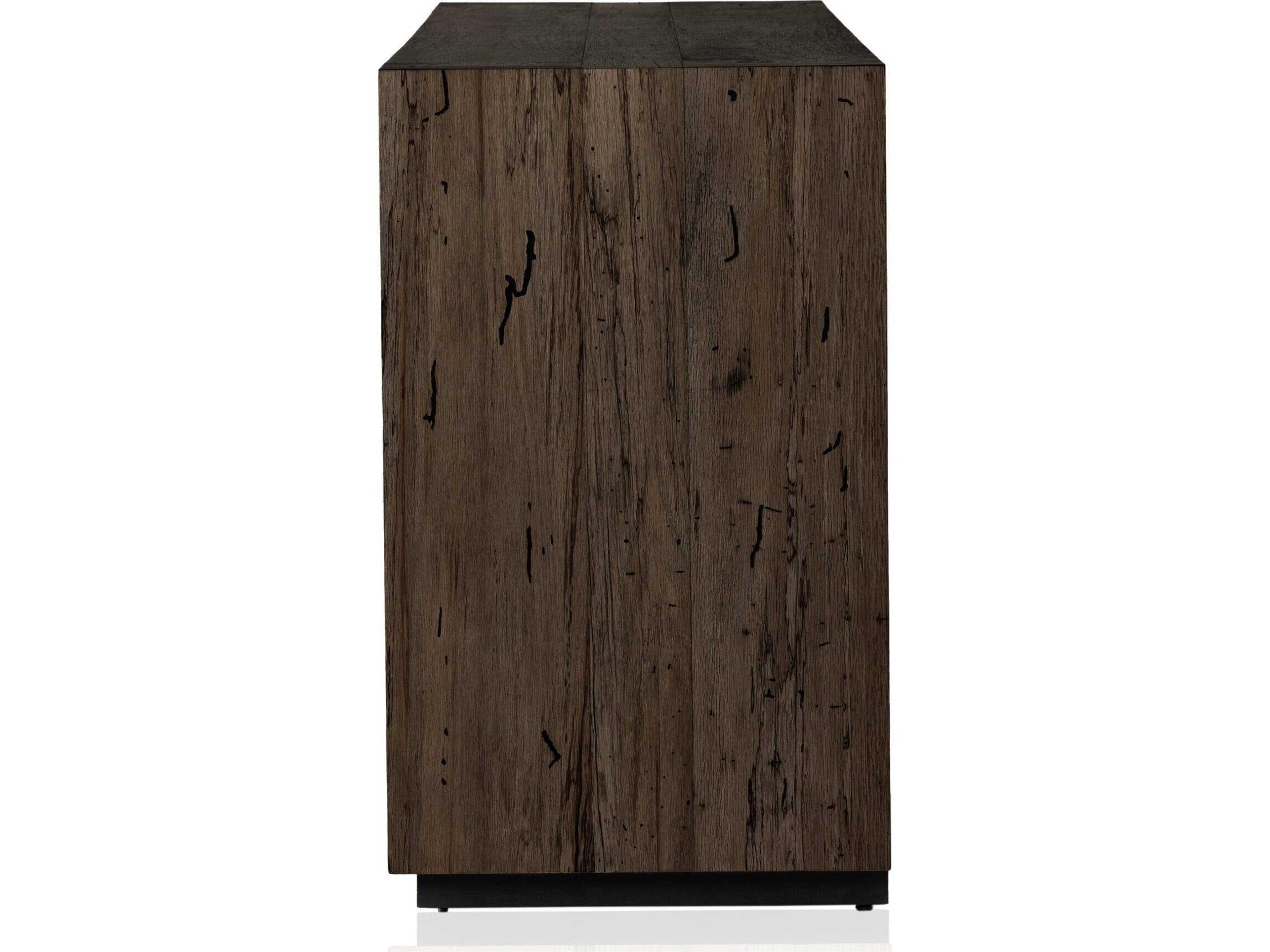 Four Hands Wesson Abaso 94" Oak Wood Black Mdf Ebony Rustic Wormwood Sideboard