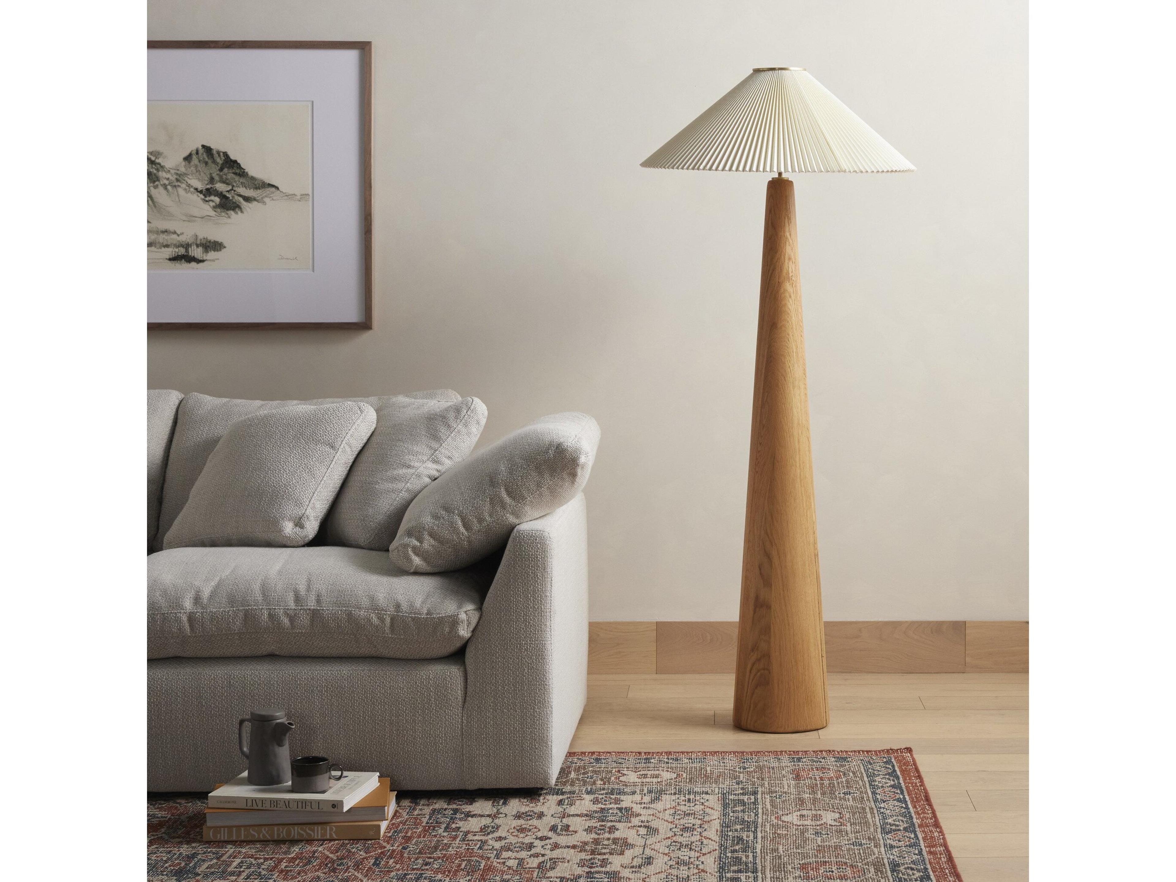Four Hands Deacon Nora Light Oak Floor Lamp