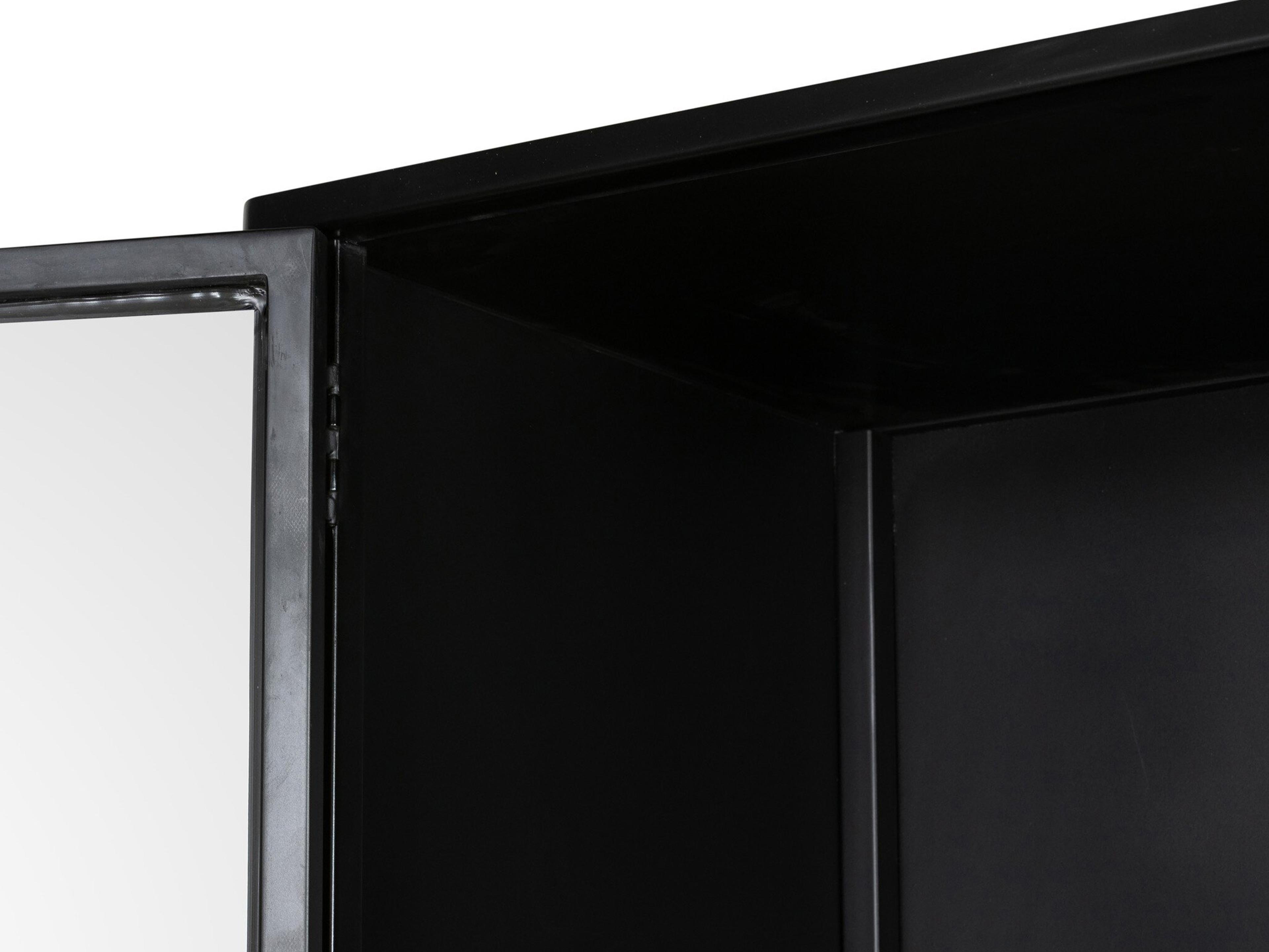 Four Hands Bolton Soto Black Tempered Glass Weathered Bronze Display Cabinet