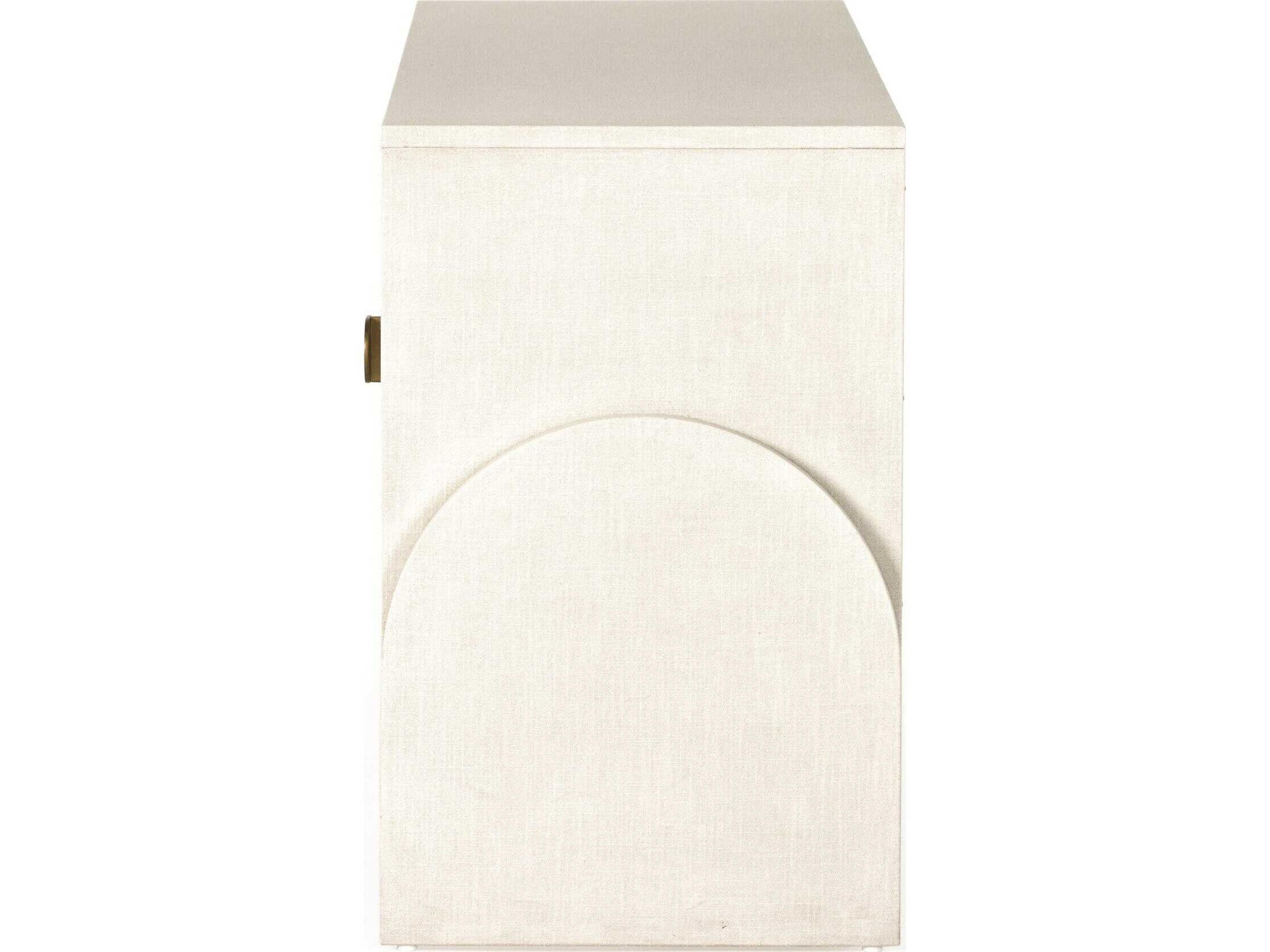 Four Hands Callahan Cressida 72" Ivory Painted Linen Light Antique Brass Sideboard