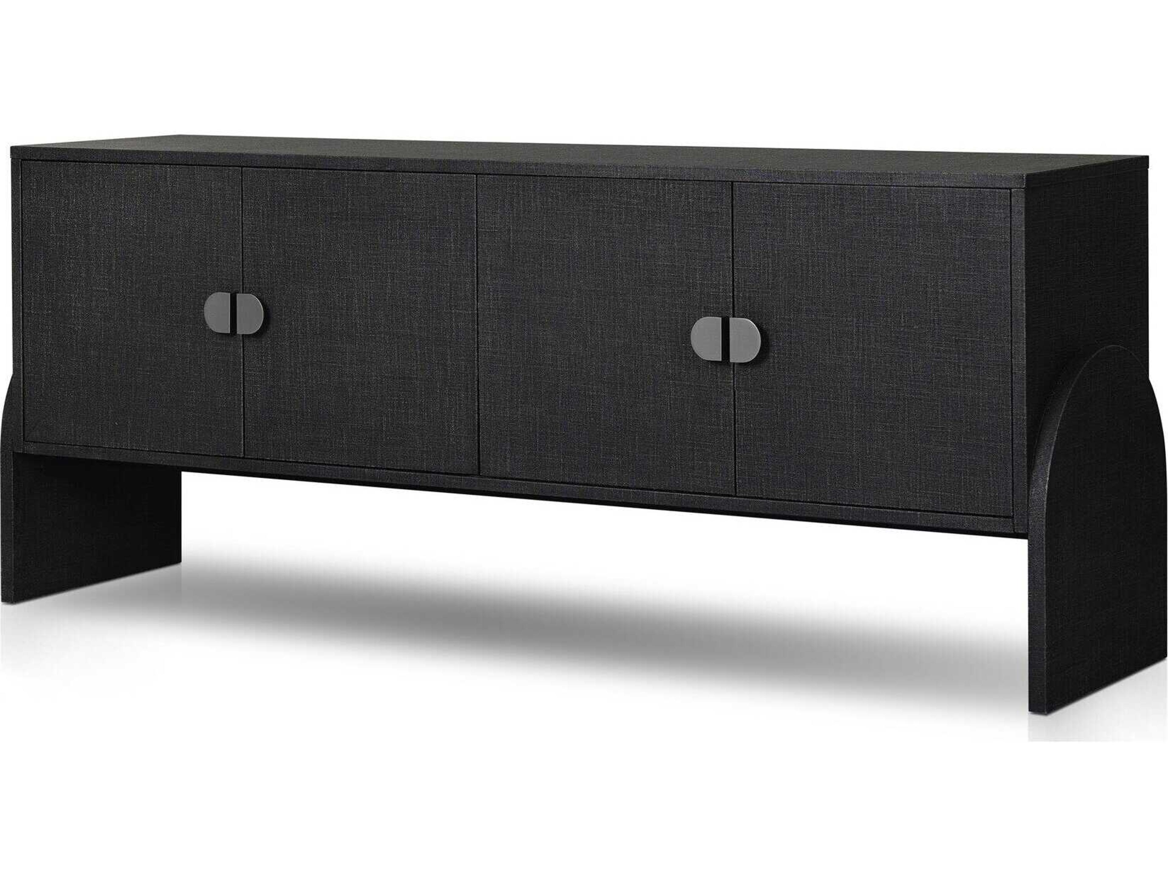 Callahan Cressida 72" Black Linen Gunmetal Sideboard
