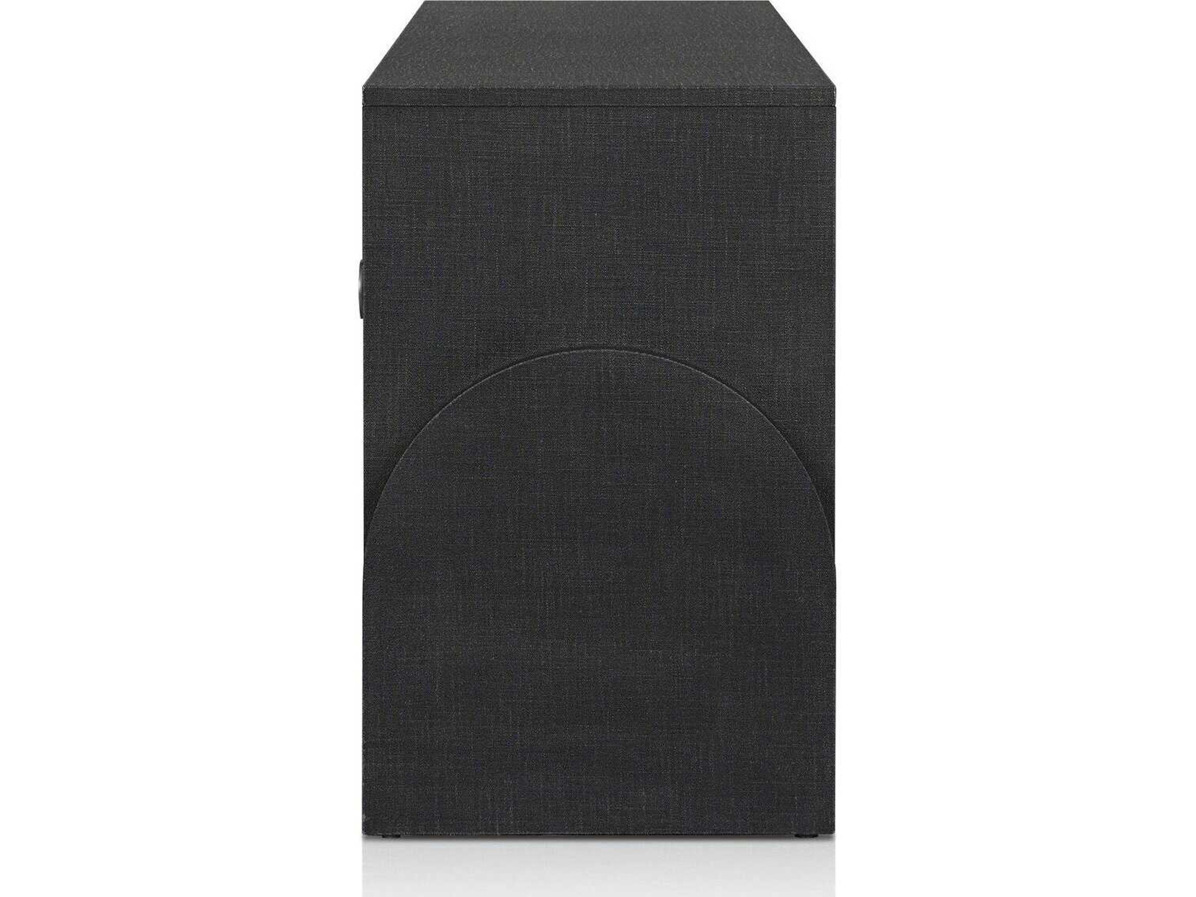 Four Hands Callahan Cressida 72" Black Linen Gunmetal Sideboard