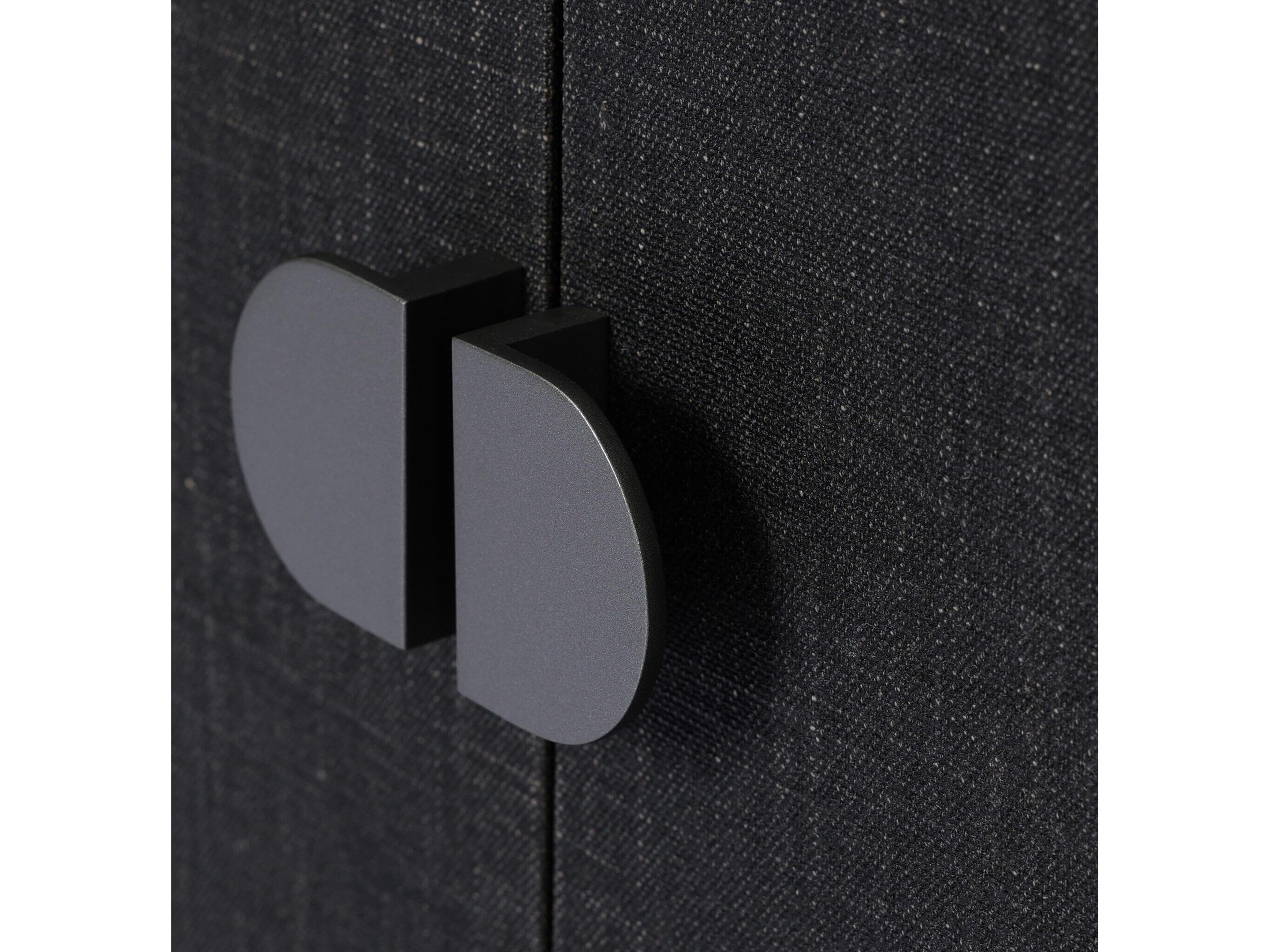 Four Hands Callahan Cressida 72" Black Linen Gunmetal Sideboard