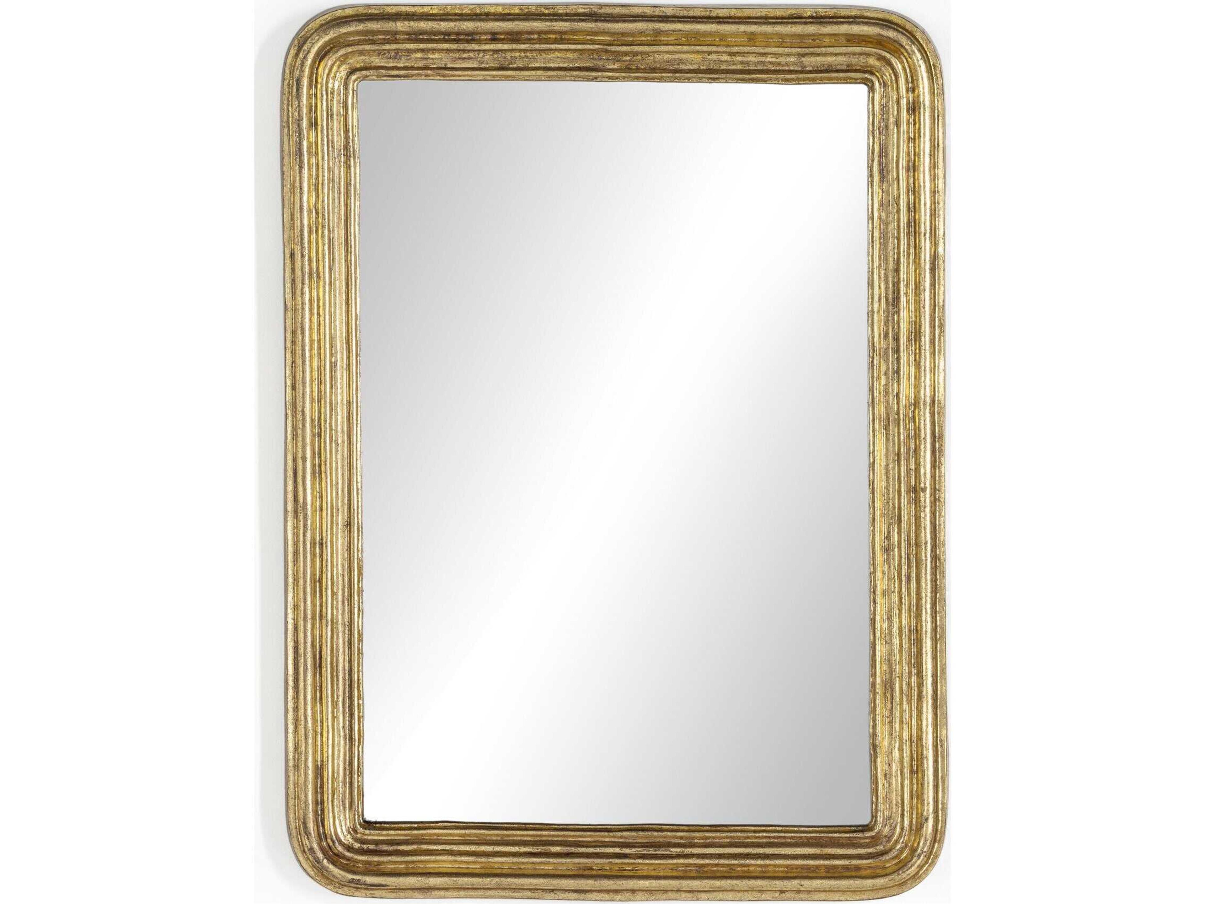 Four Hands Asher Vintage Antiqued Gold Leaf Rectangular Louis Mirror