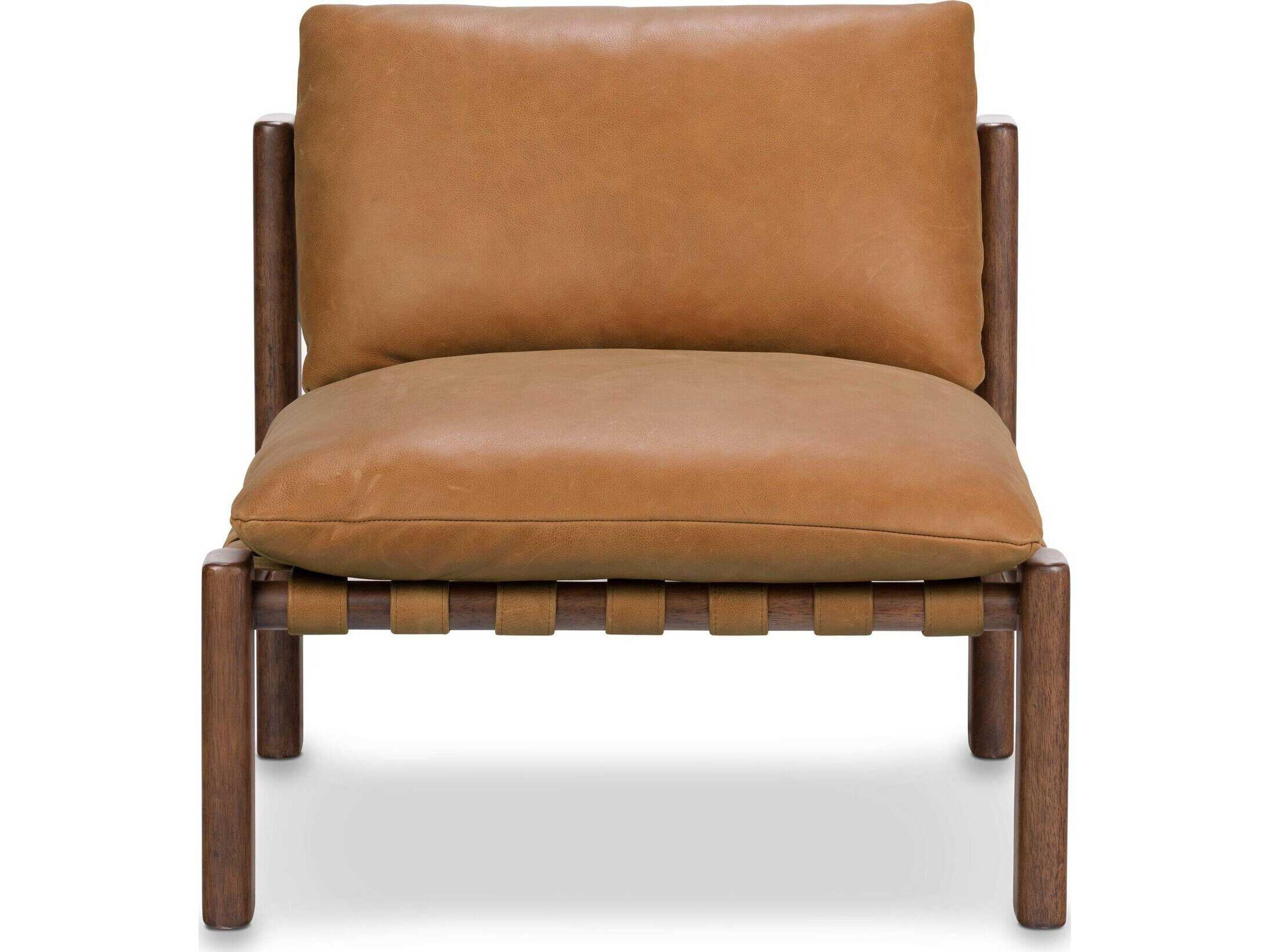 Four Hands Bolton Shelton Brown Leather Accent Chair