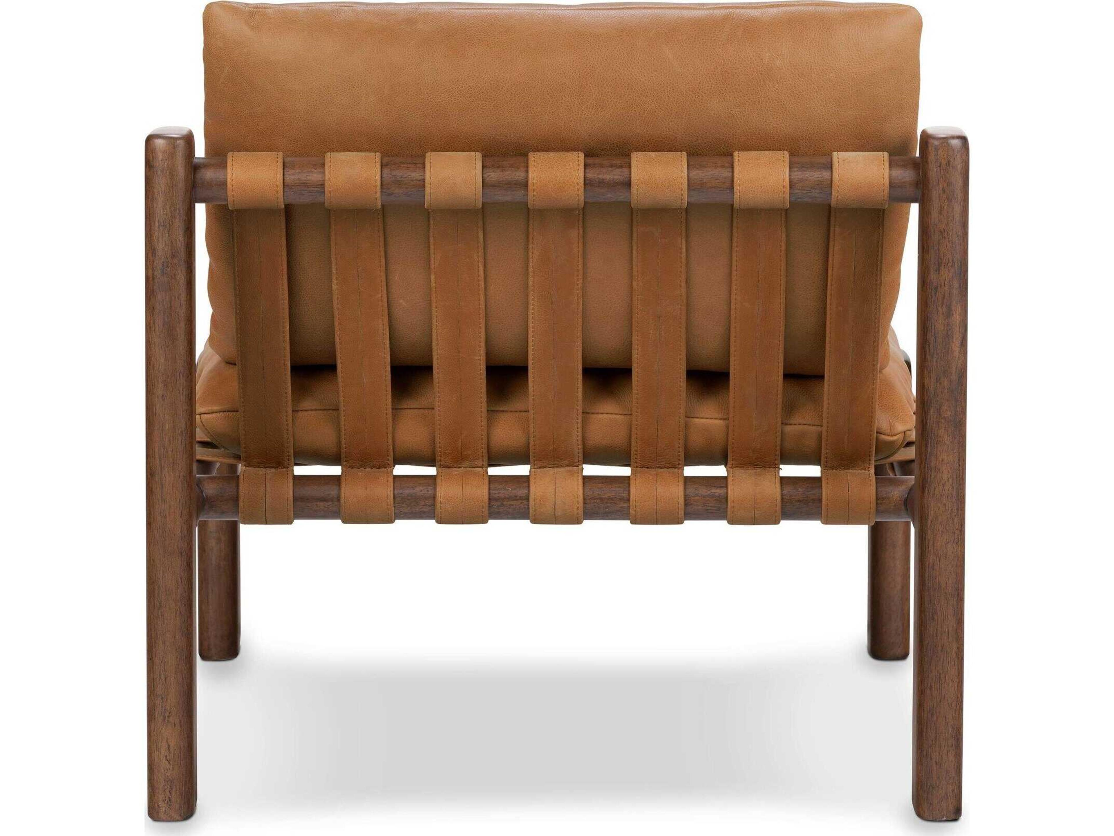 Four Hands Bolton Shelton Brown Leather Accent Chair