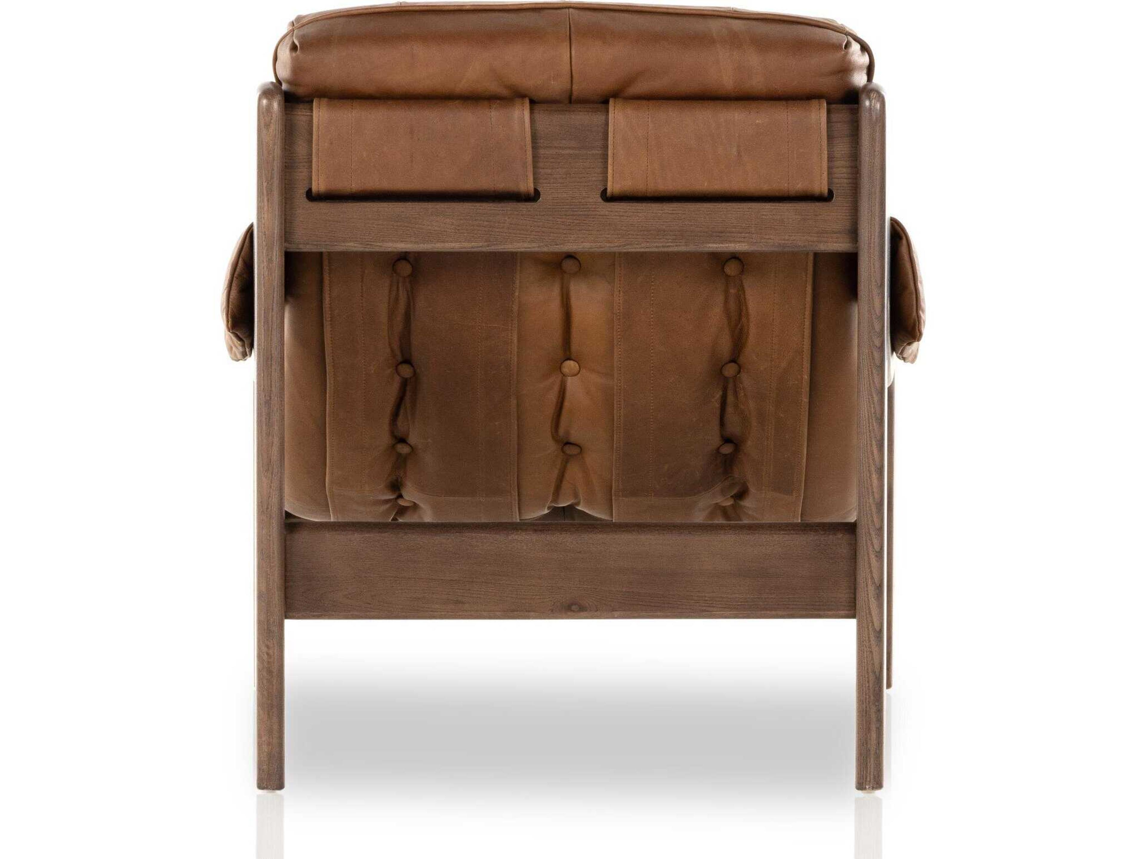 Luxecor Globetrotter Halston Brown Leather Accent Chair