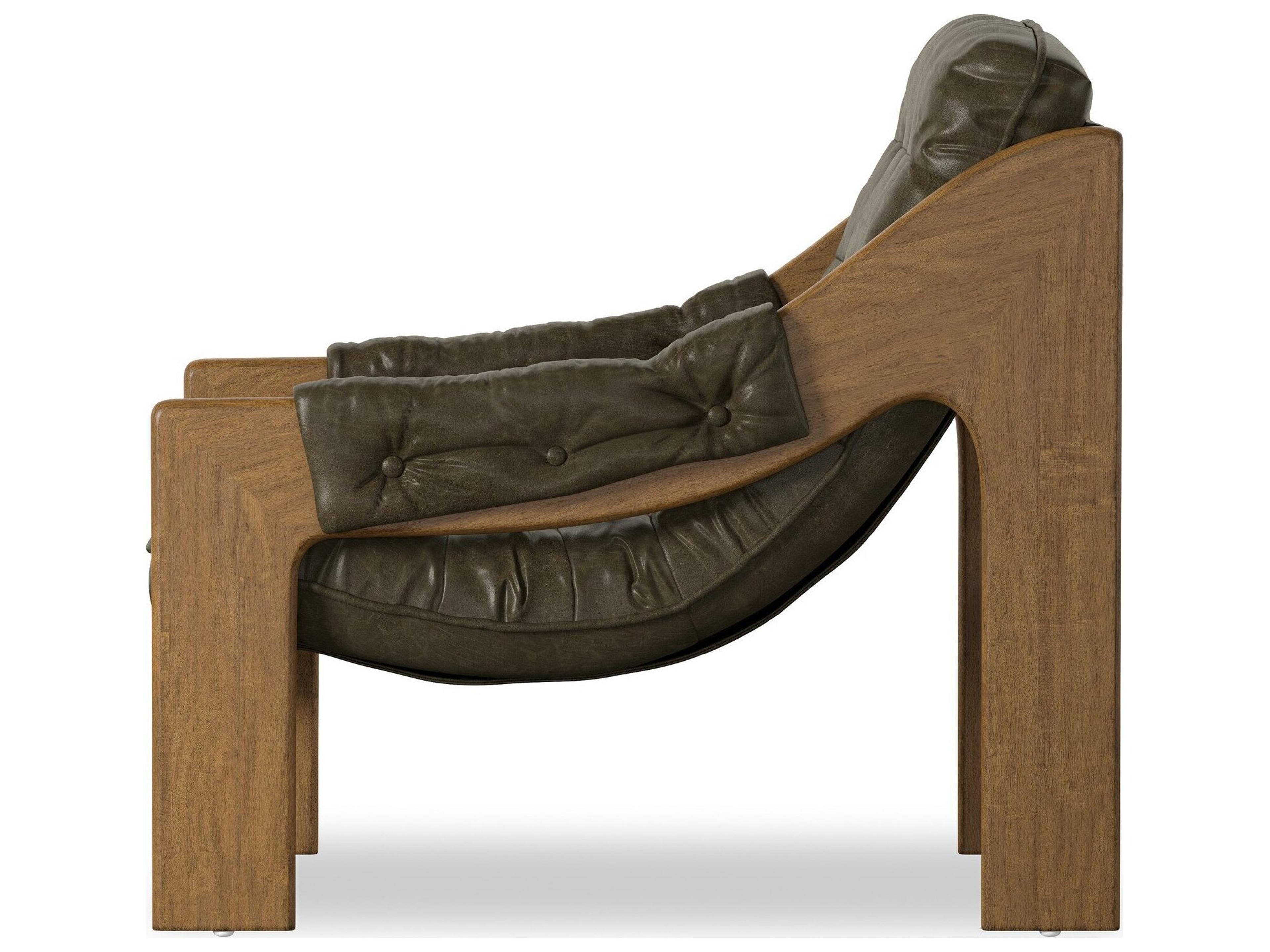 Four Hands Kensington Dulane Moss Leather Accent Chair