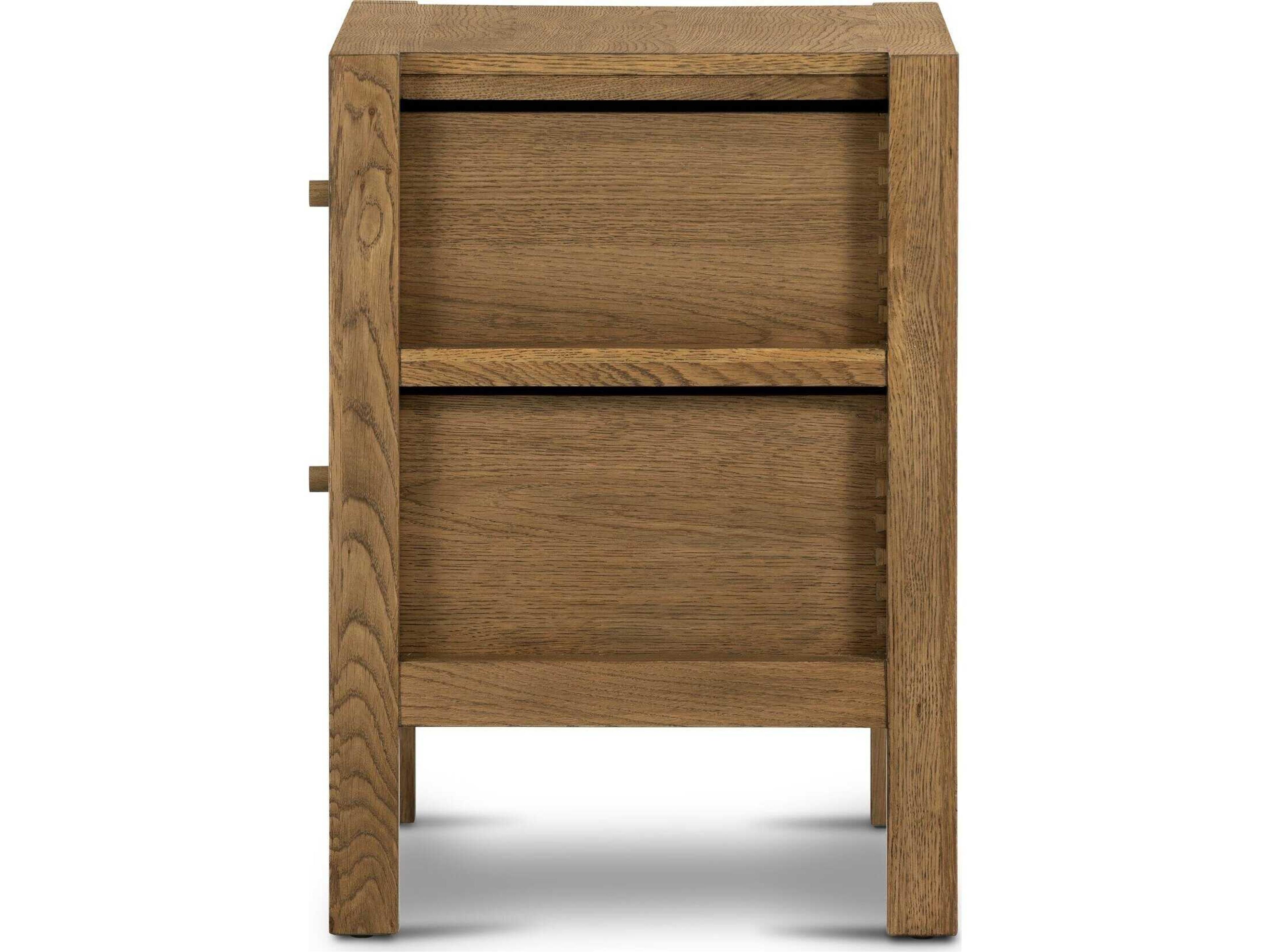 Four Hands Haiden Meadow 2-Drawers Brown Oak Wood Nightstand