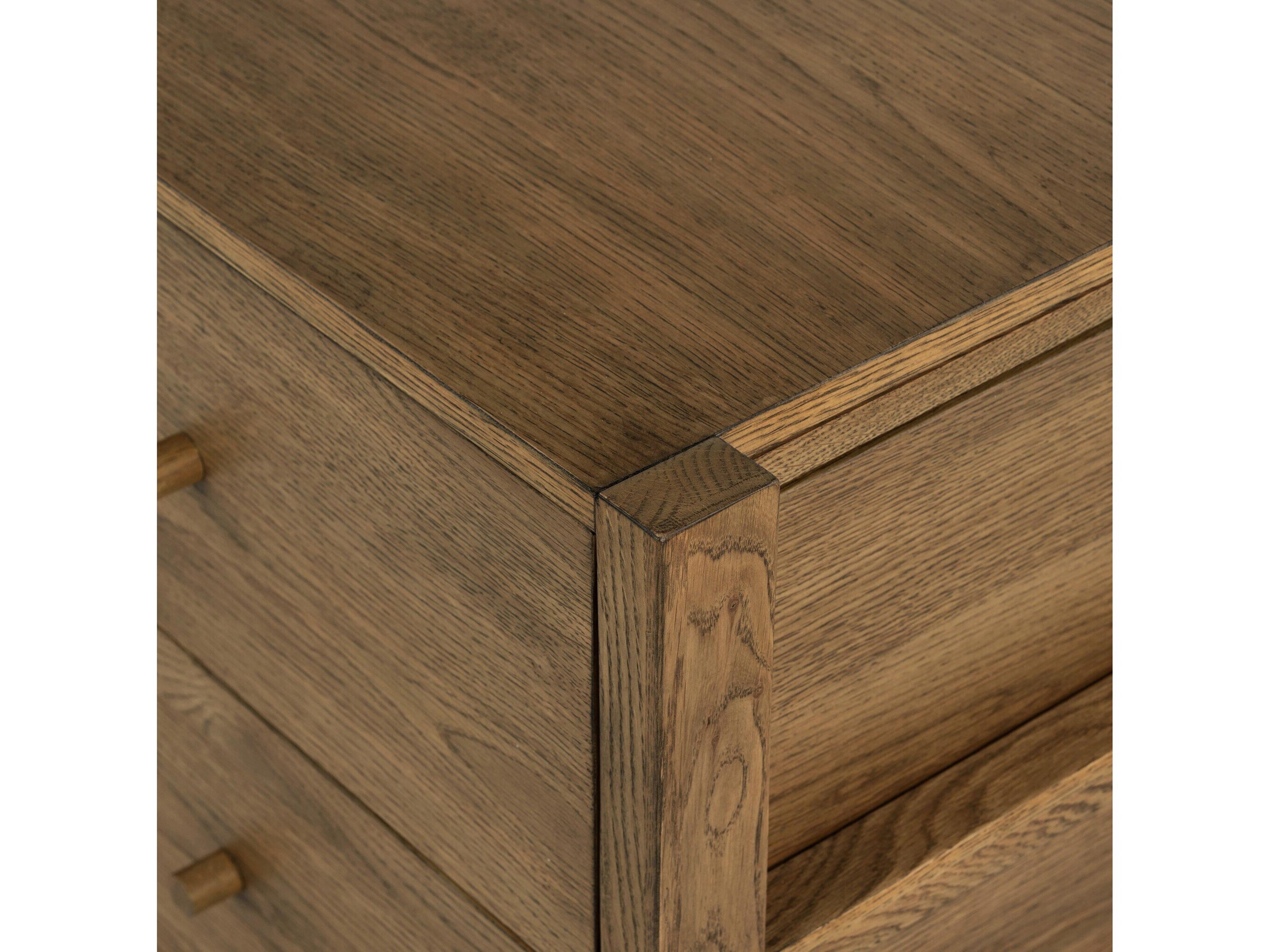 Four Hands Haiden Meadow 2-Drawers Brown Oak Wood Nightstand