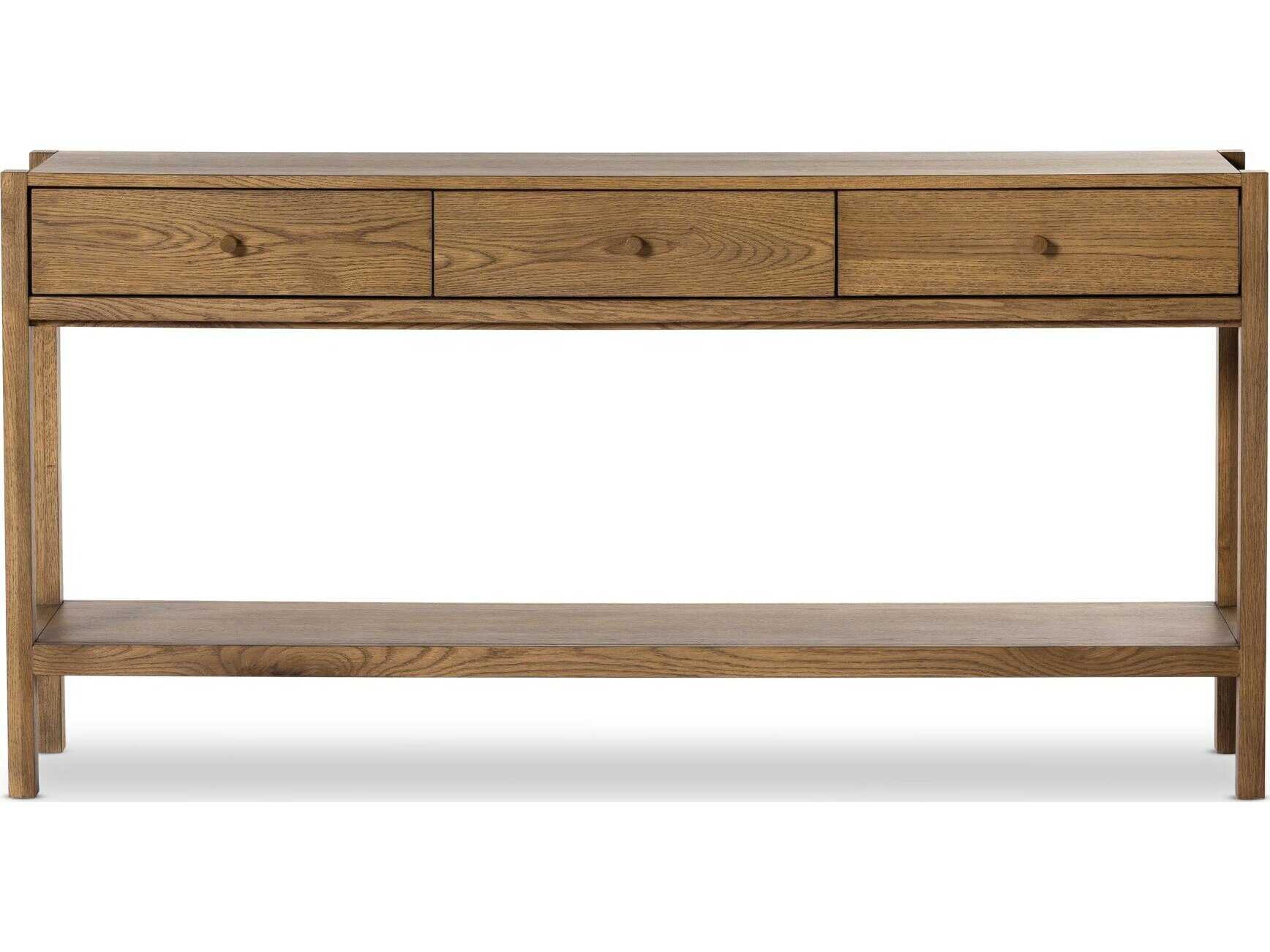 Four Hands Haiden Meadow Rectangular Wood Tawny Oak Console Table