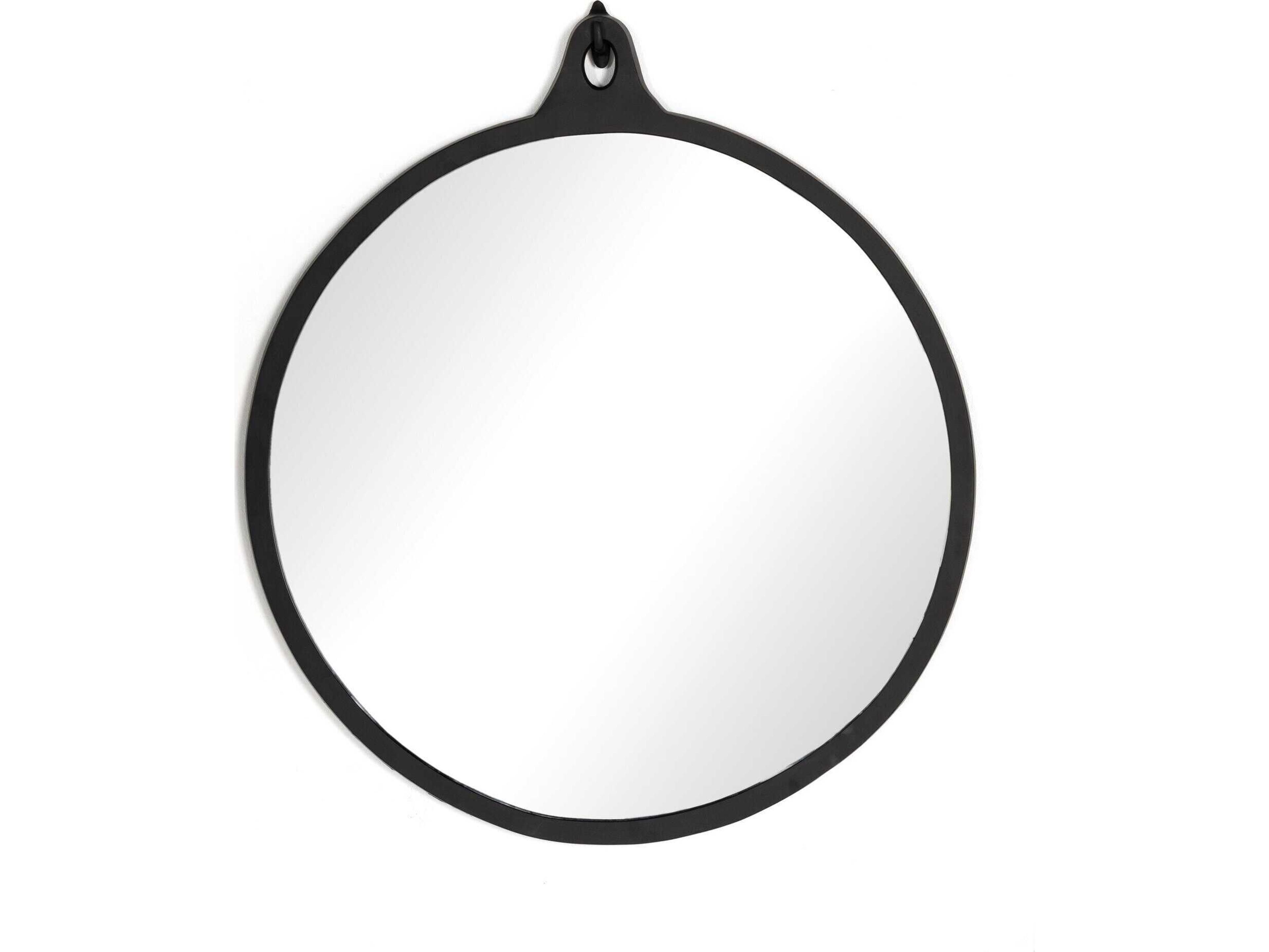 Four Hands Asher Hyde Black Aluminum Round  Mirror