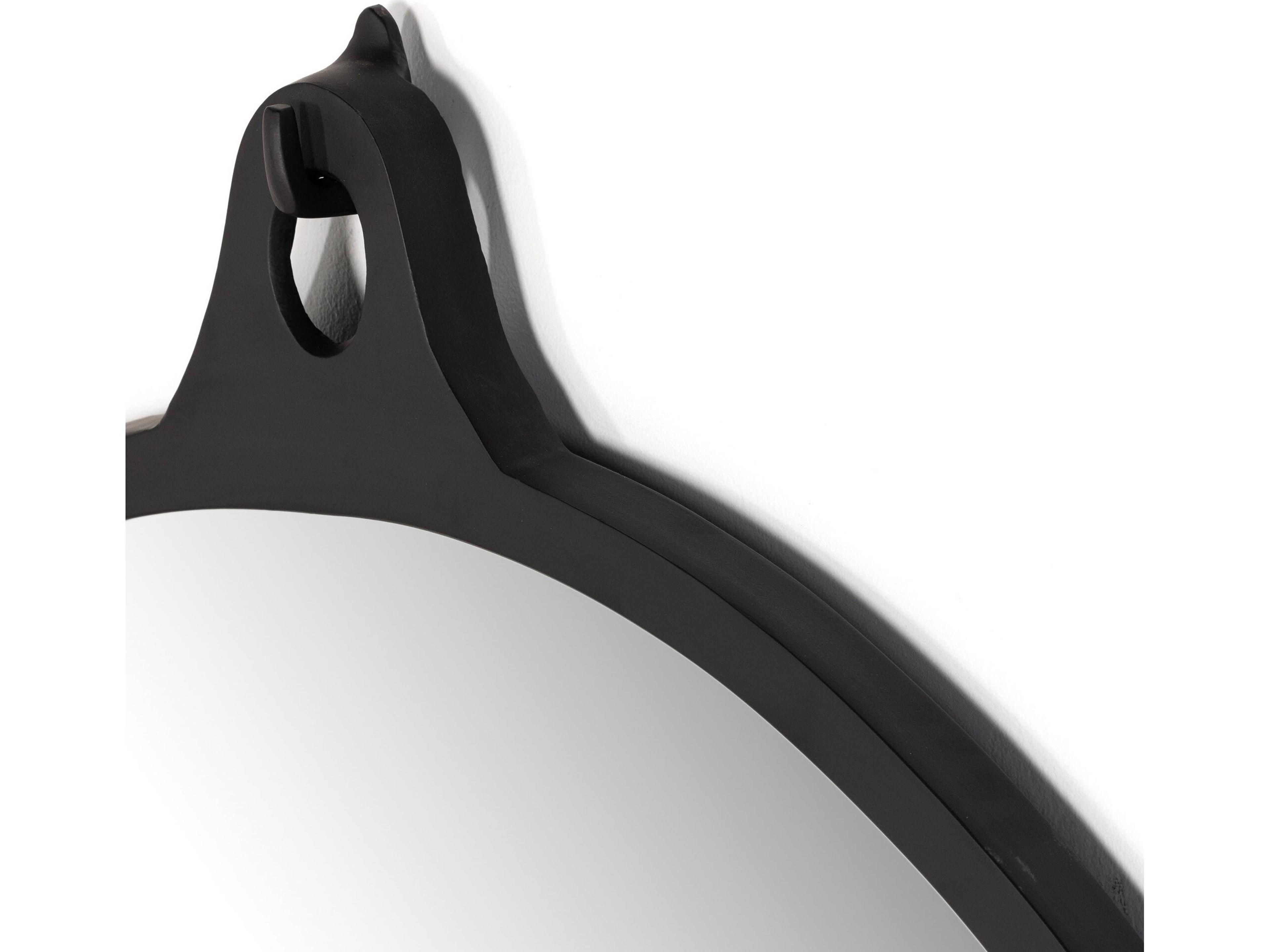 Four Hands Asher Hyde Black Aluminum Round  Mirror