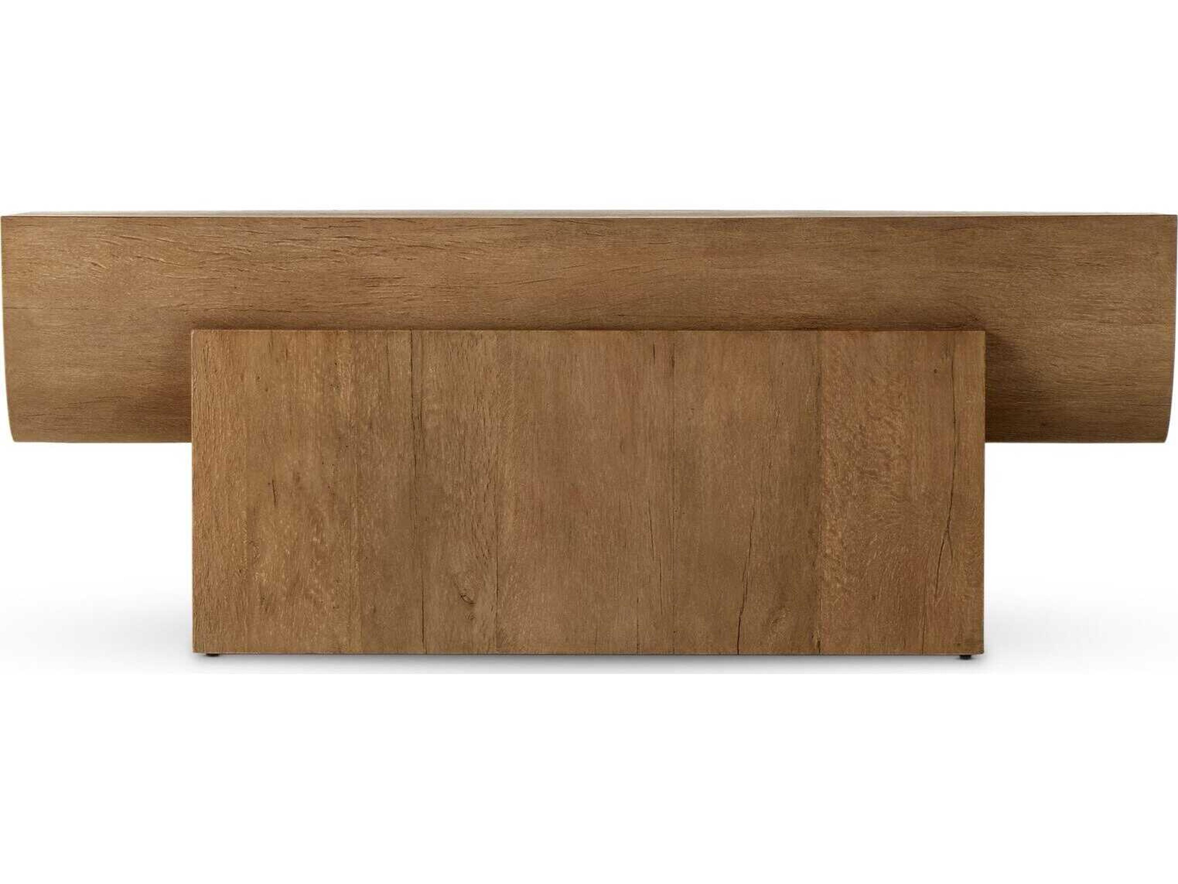 Four Hands Wesson Elbert Rectangular Wood Rustic Oak Veneer Natural Ash Console Table