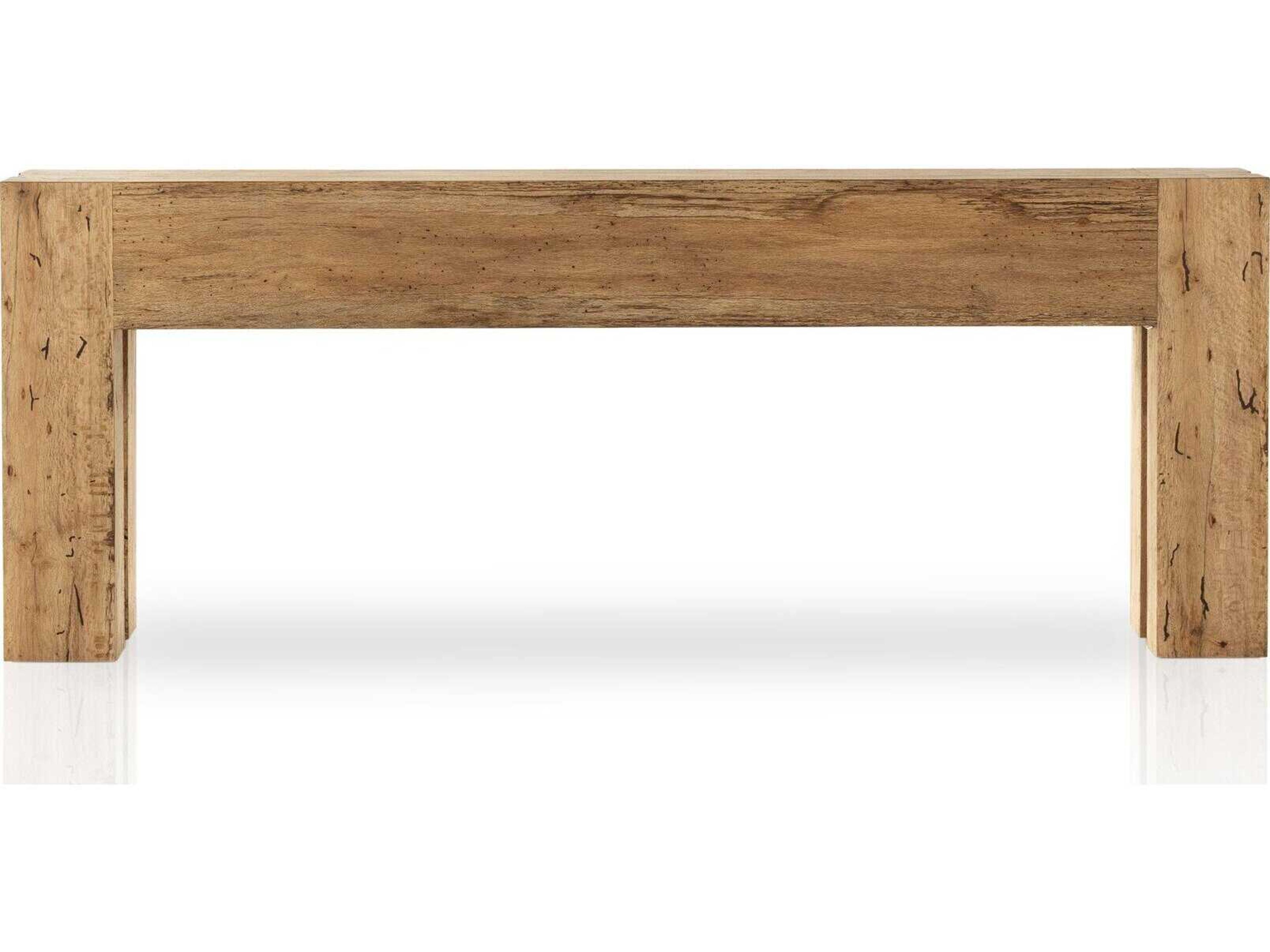 Four Hands Wesson Abaso Rectangular Rustic Wormwood Oak Console Table