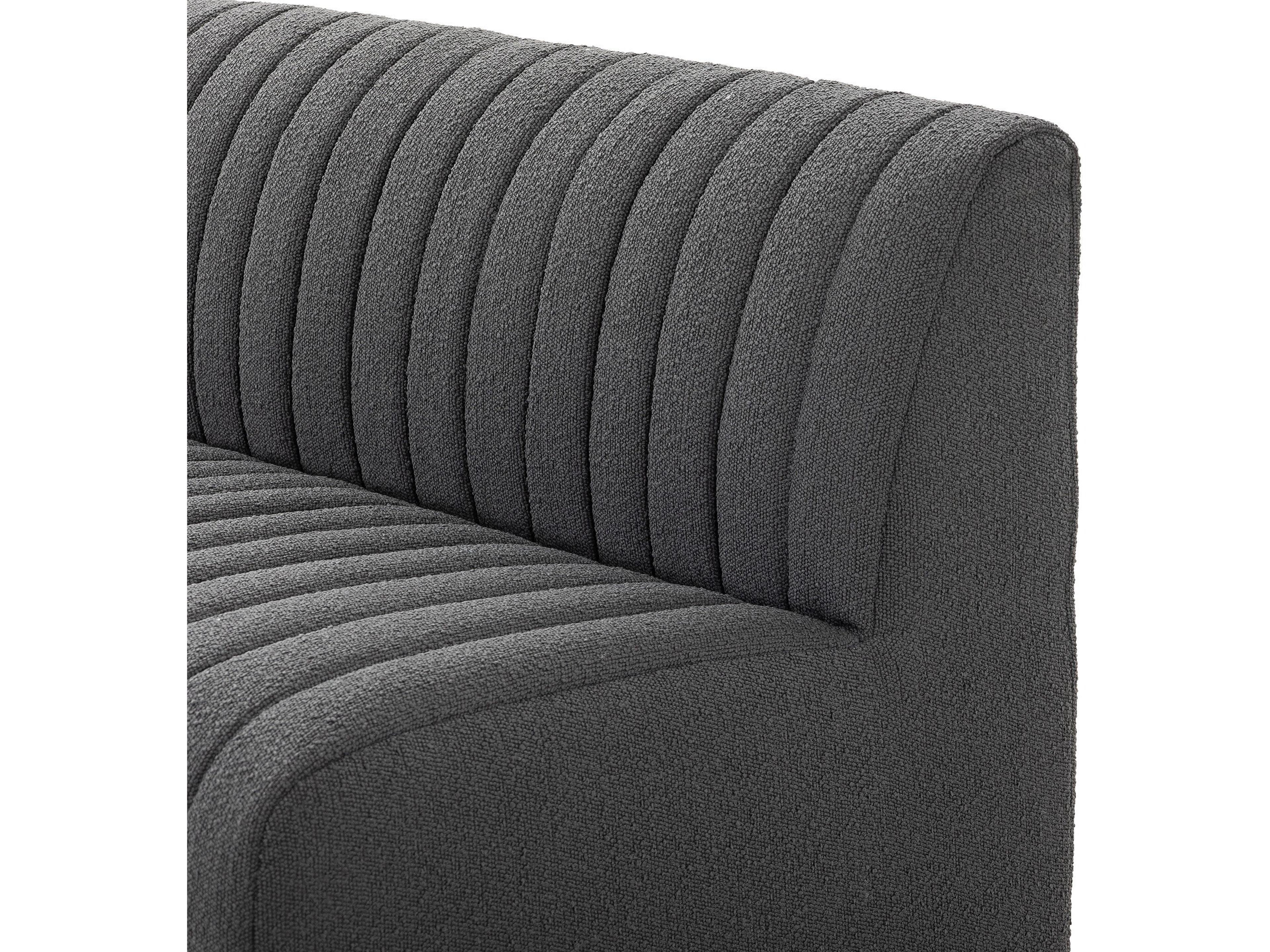 Four Hands Grayson Augustine FIQA Boucle Charcoal Upholstered Dining Bench