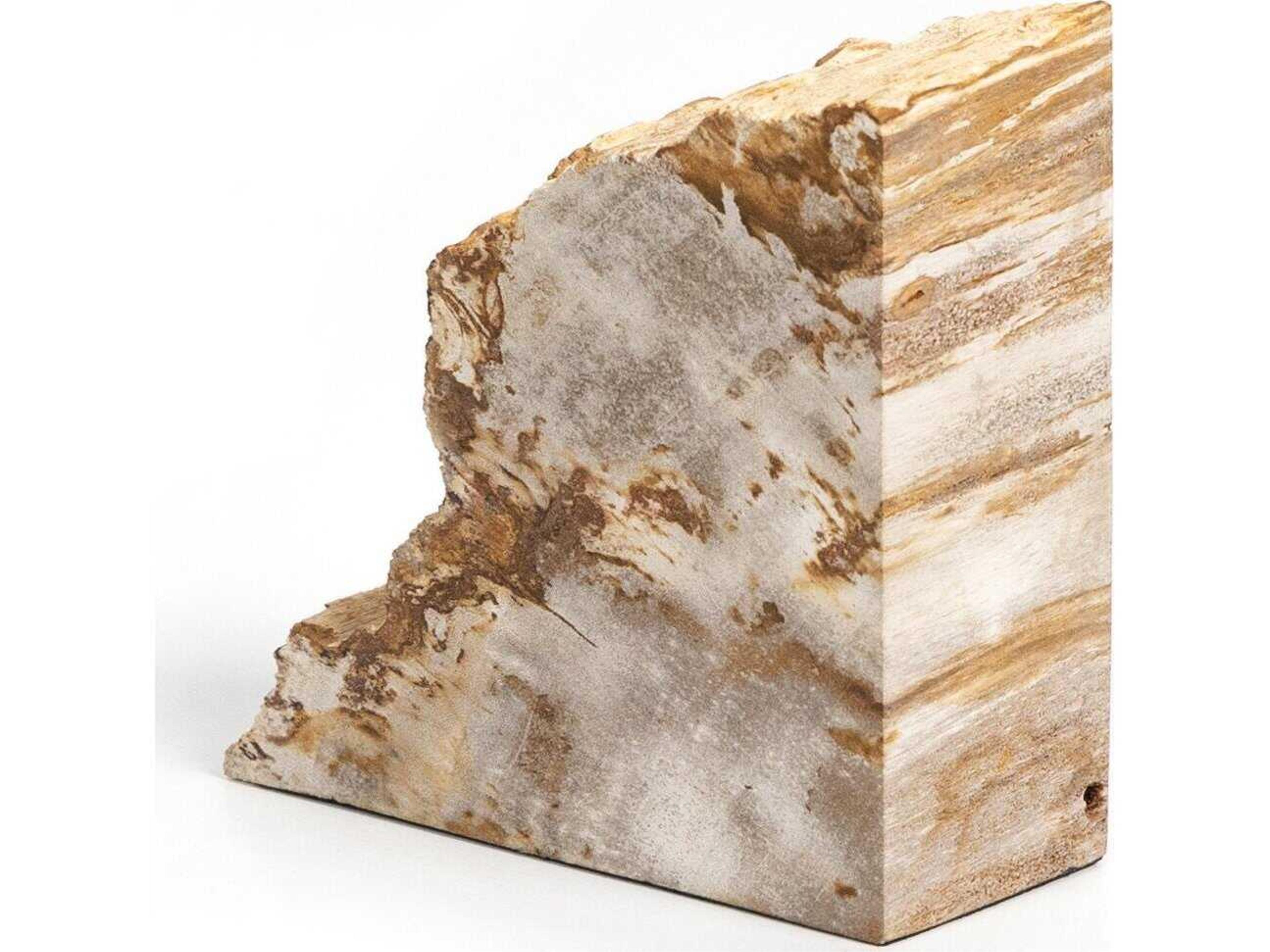 Four Hands Palu Light Petrified Wood Bookends