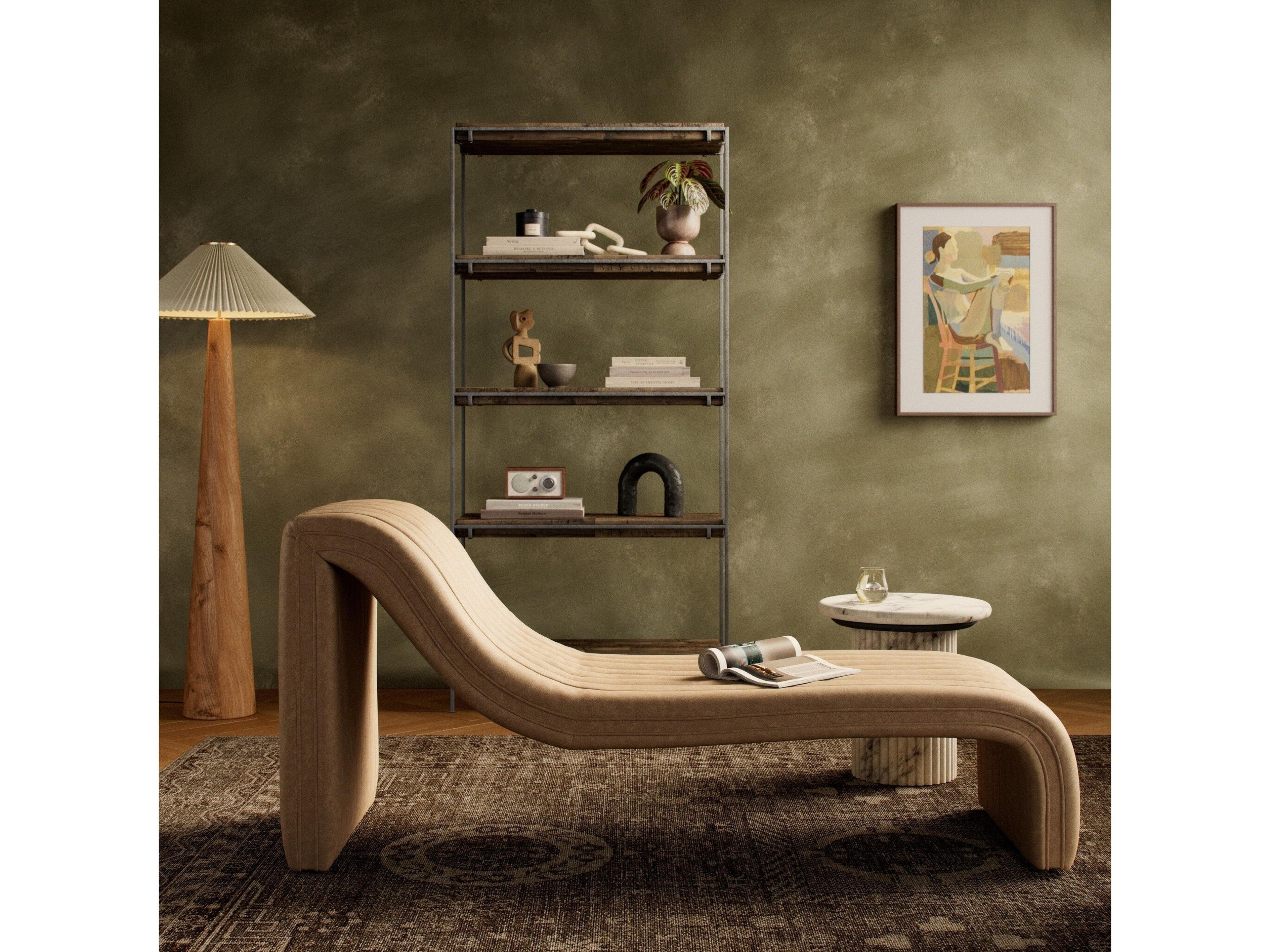 Four Hands Grayson Brown Upholstered Chaise