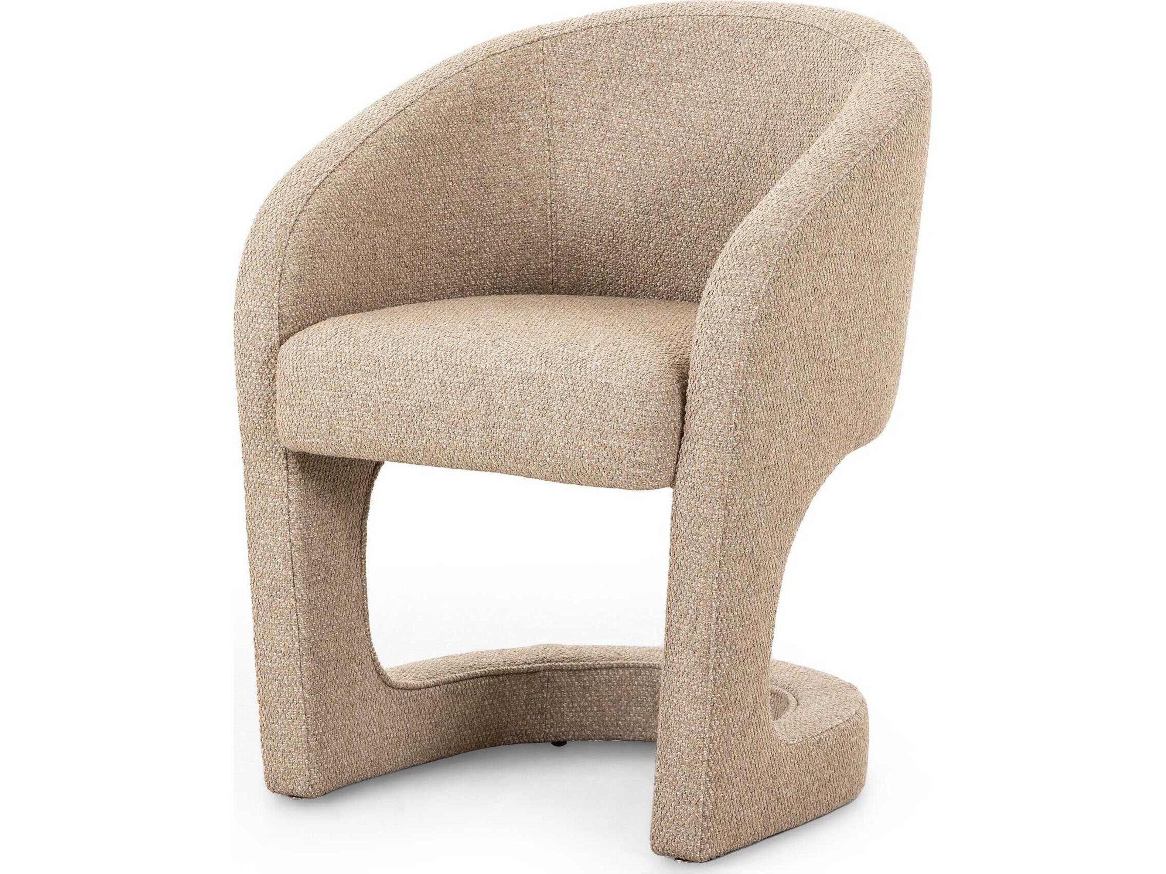 Grayson Reynold Beige Upholstered Arm Dining Chair