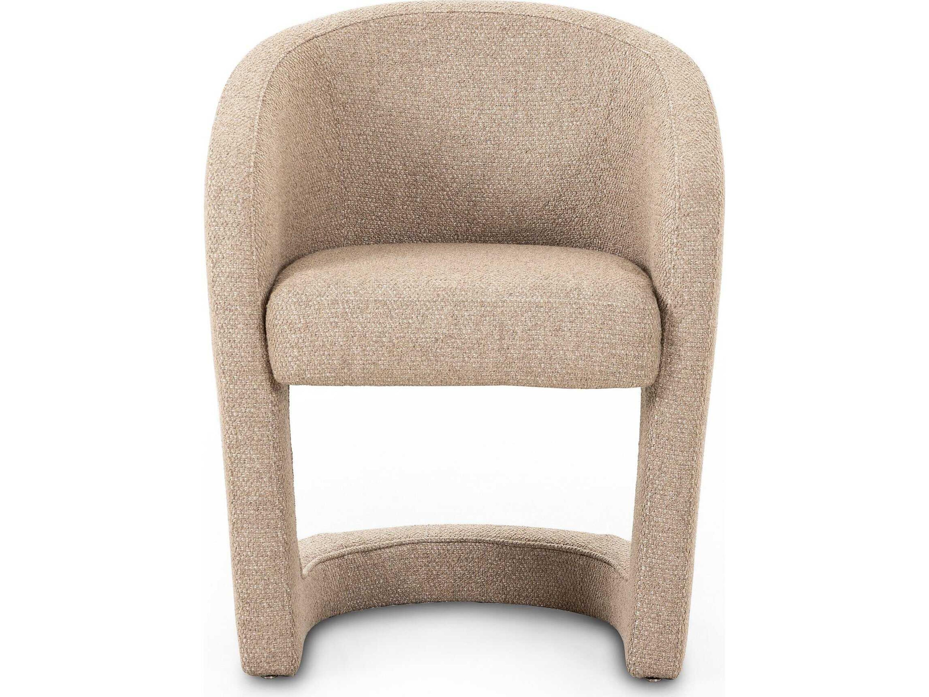 Four Hands Grayson Reynold Beige Upholstered Arm Dining Chair