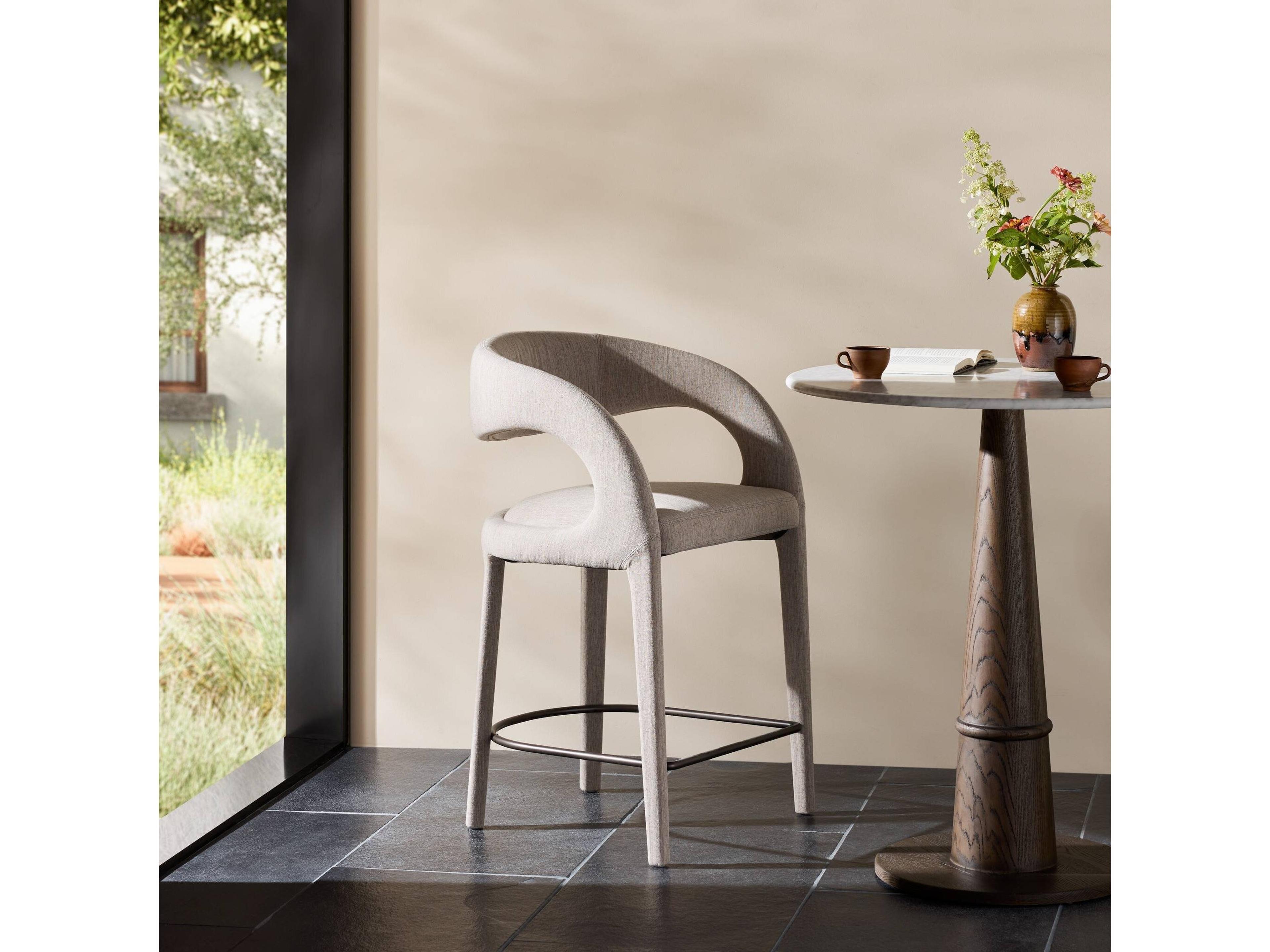 Four Hands Townsend Hawkins Savile Flannel Upholstered Counter Stool