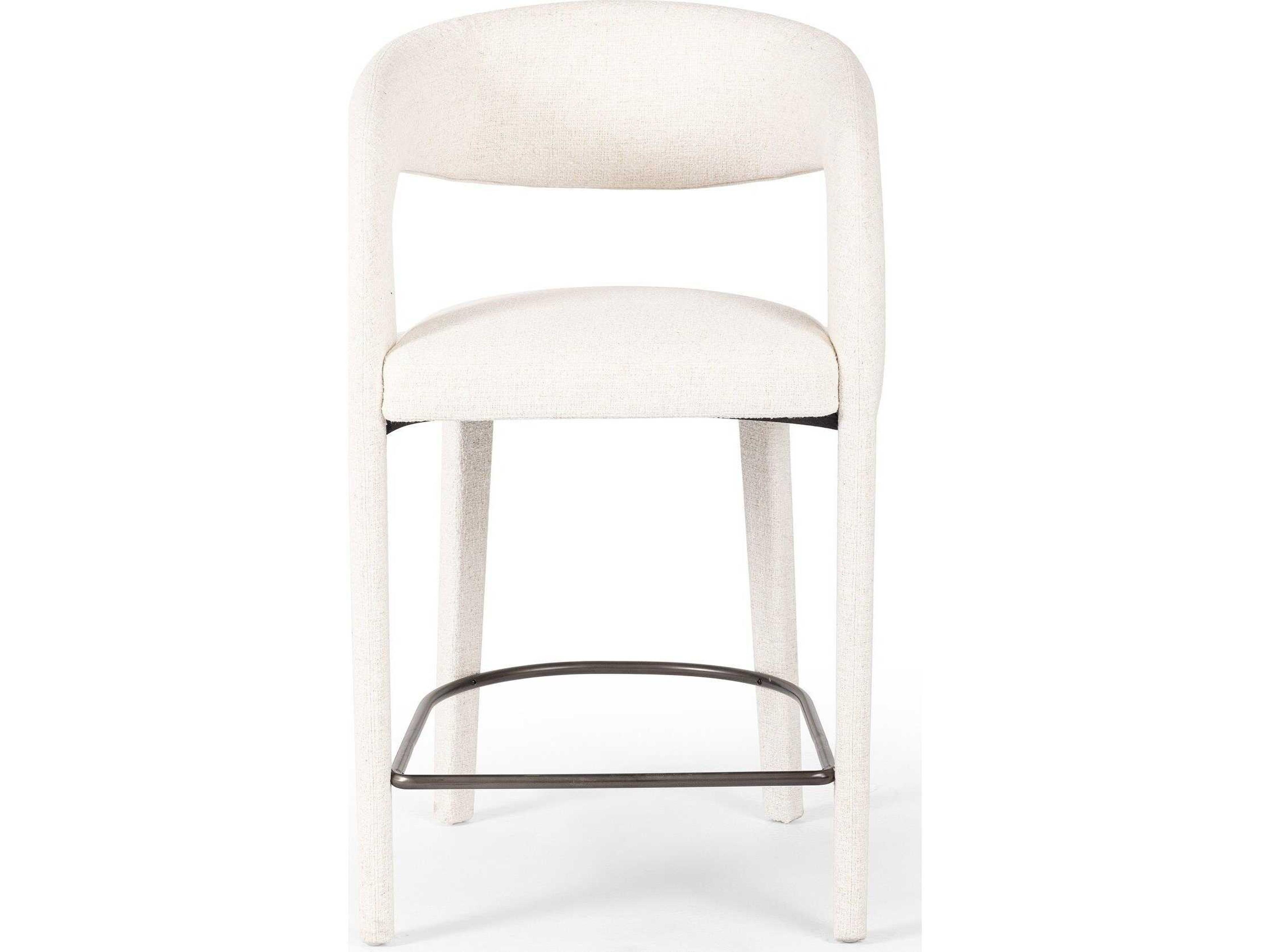 Four Hands Townsend Hawkins Upholstered Omari Natural Gunmetal Counter Stool