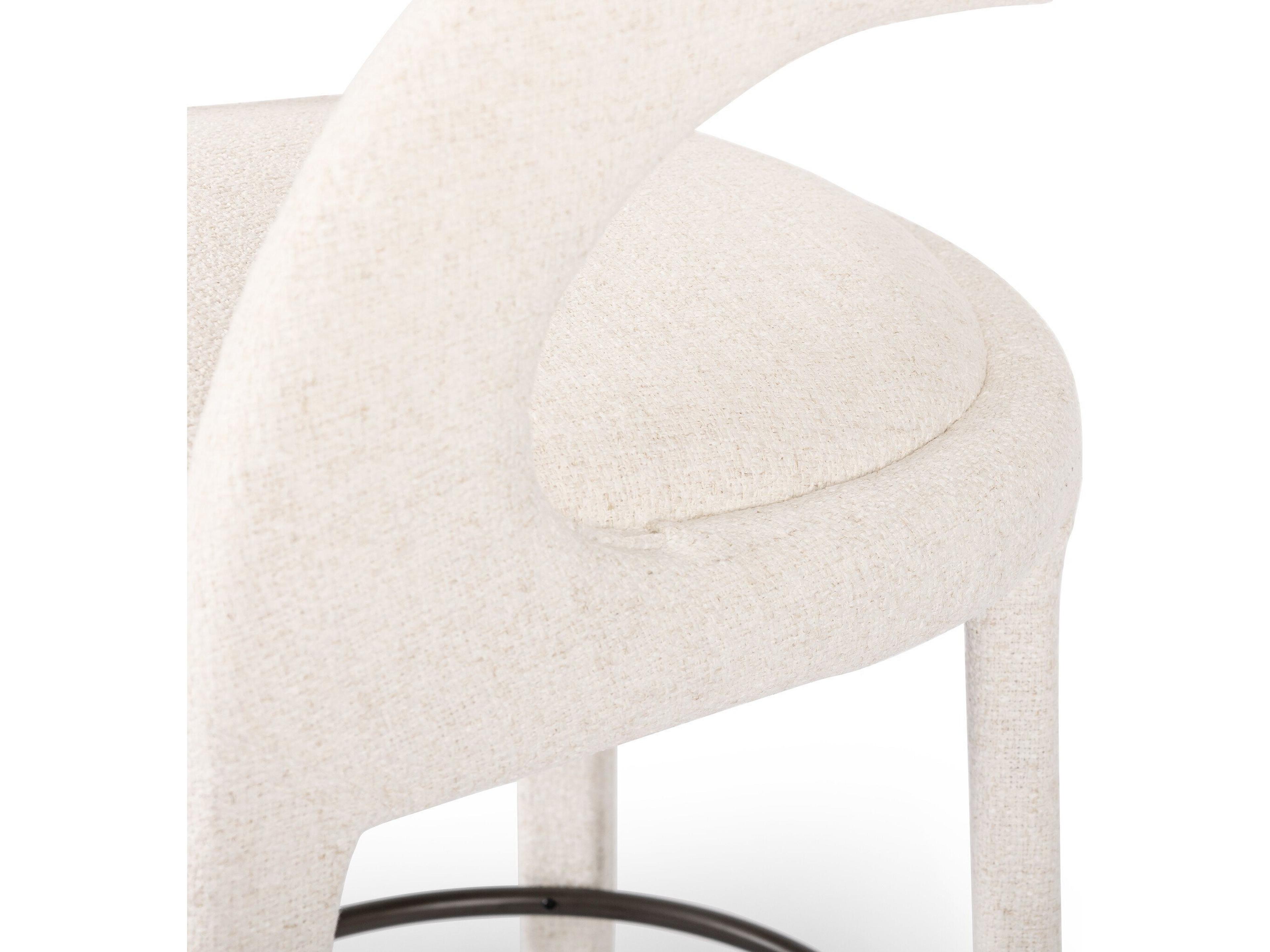 Four Hands Townsend Hawkins Upholstered Omari Natural Gunmetal Counter Stool