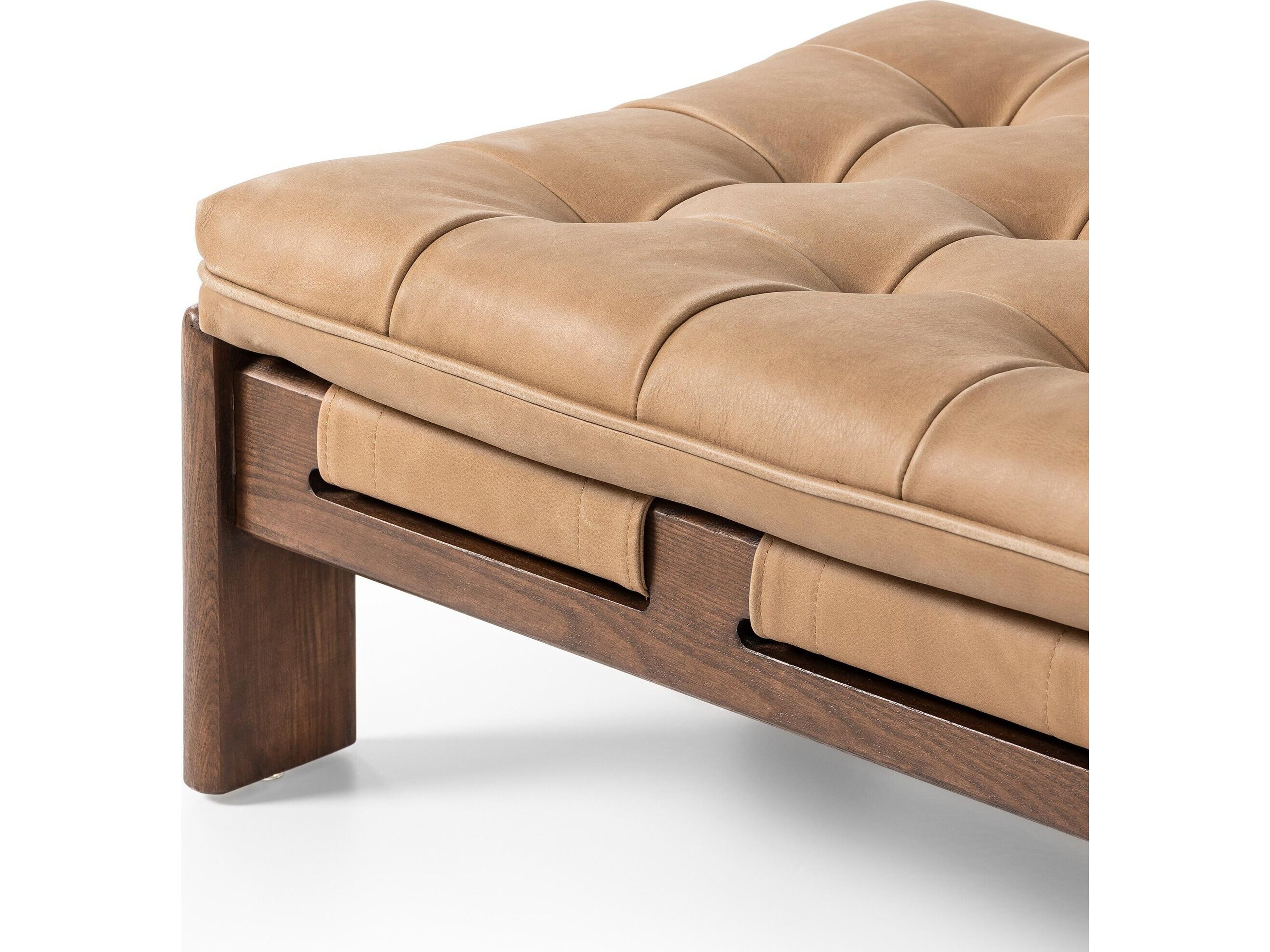 Luxecor Globetrotter Halston Brown Leather Ottoman