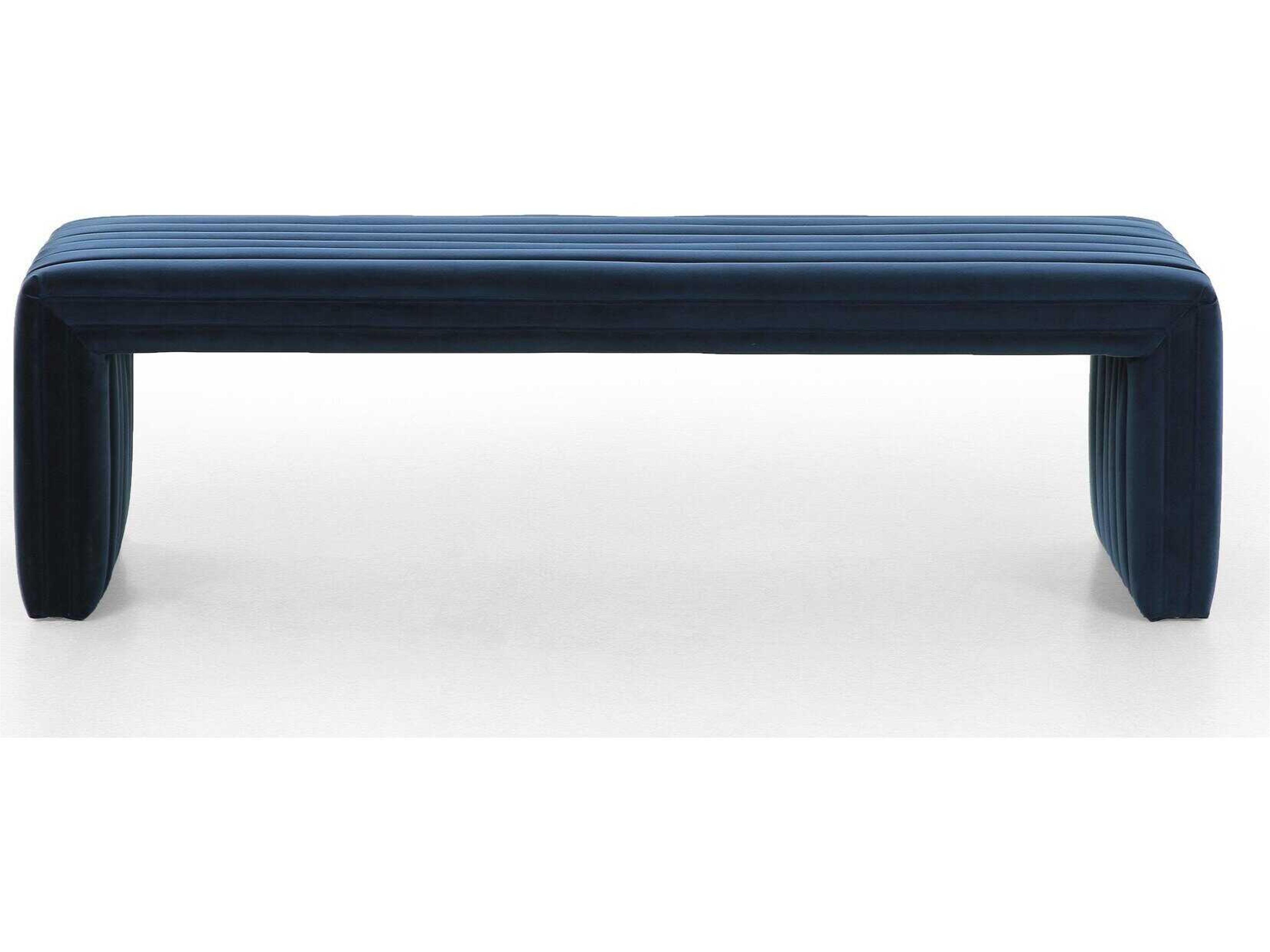 Four Hands Grayson Augustine Sapphire Navy Upholstered Dining Bench