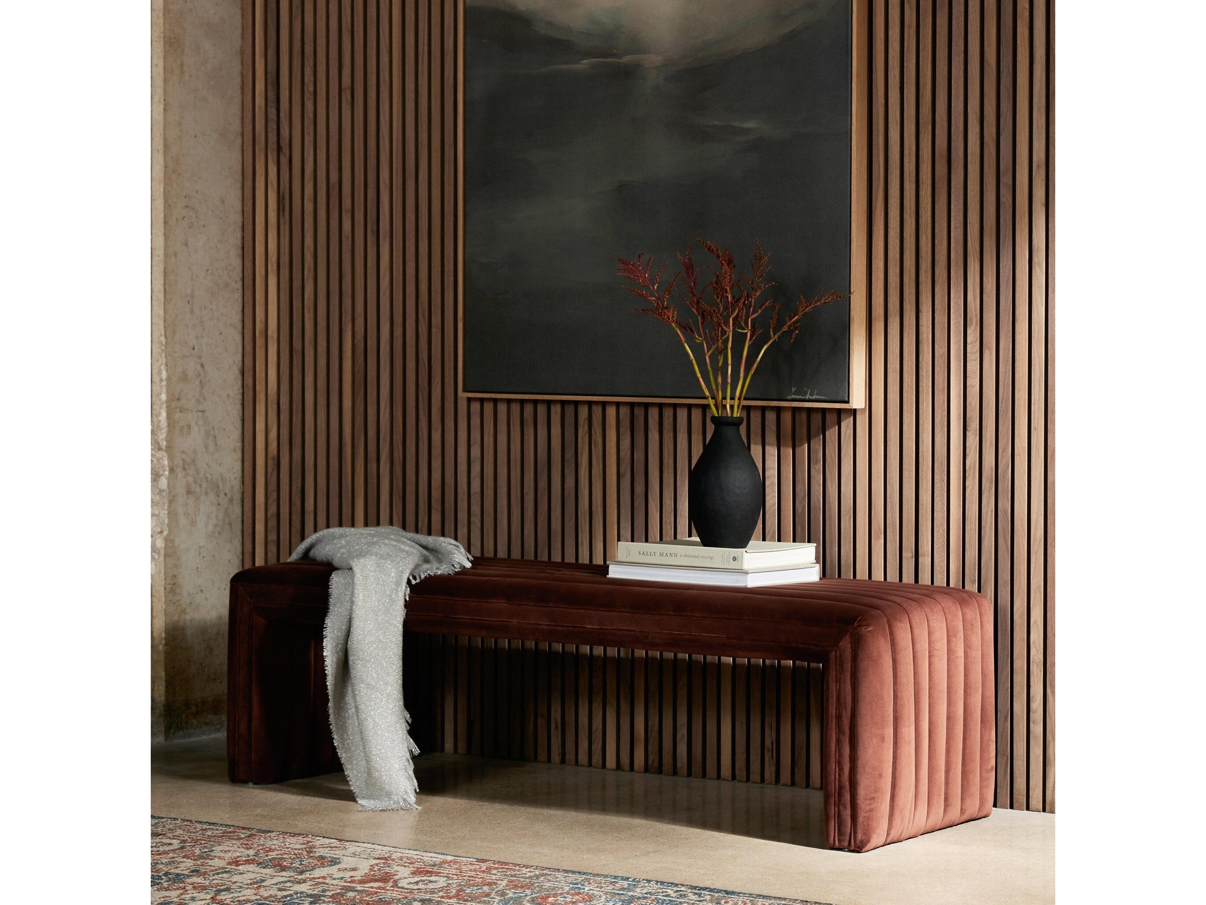 Luxecor Globetrotter Augustine Surrey Auburn Upholstered Dining Bench