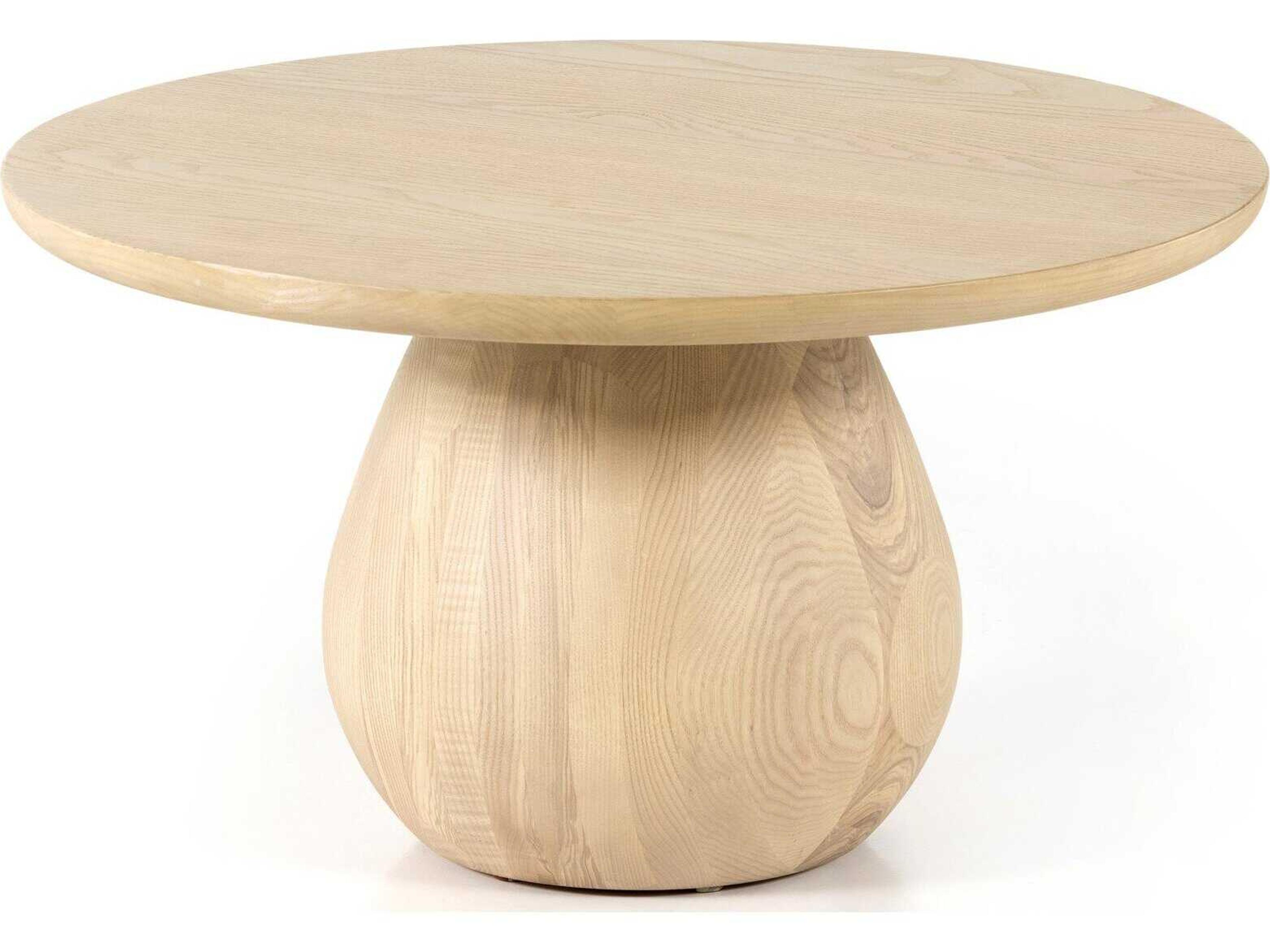 Belfast Merla Round Wood Light Natural Ash End Table
