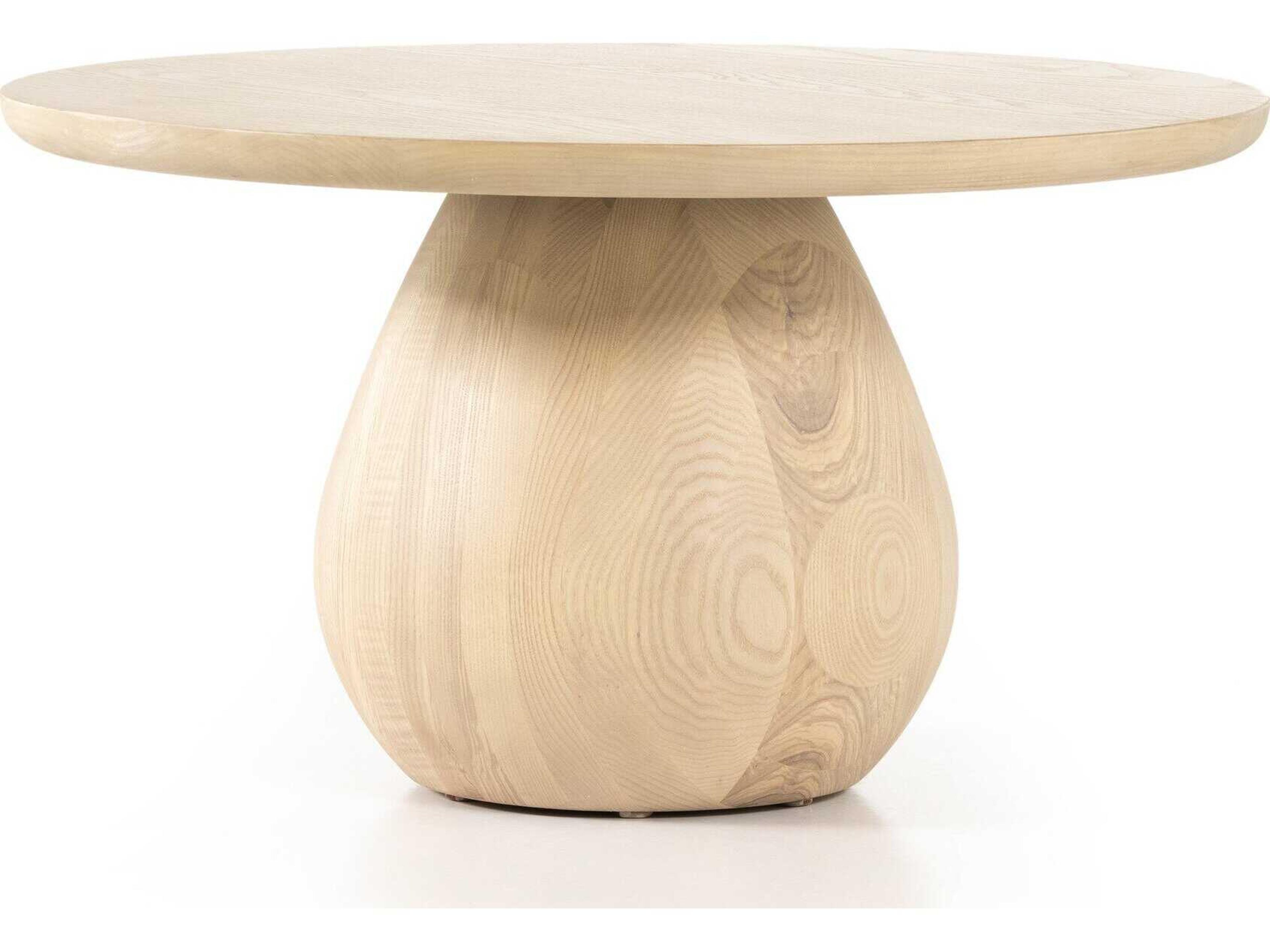 Four Hands Belfast Merla Round Wood Light Natural Ash End Table