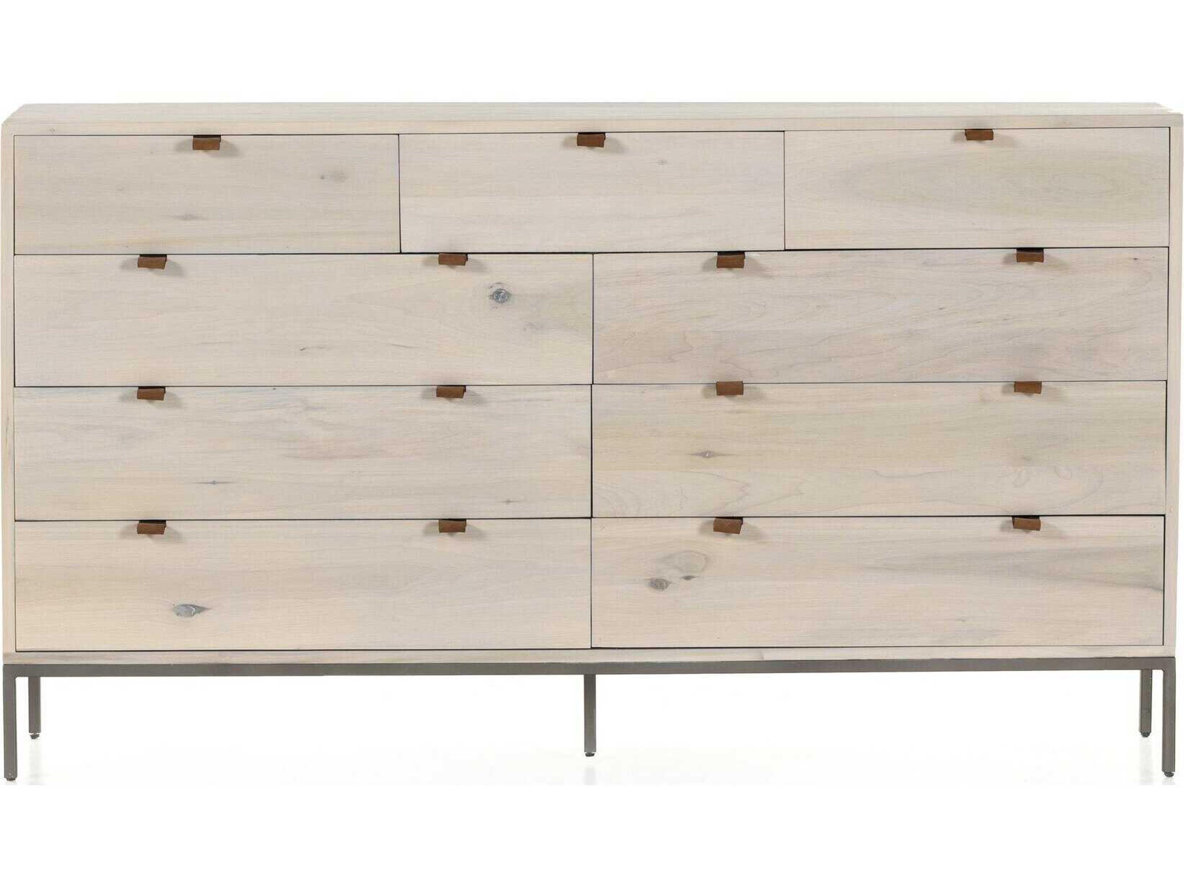 Four Hands Fulton Trey Dove Poplar  Wood 9 Drawer Dresser