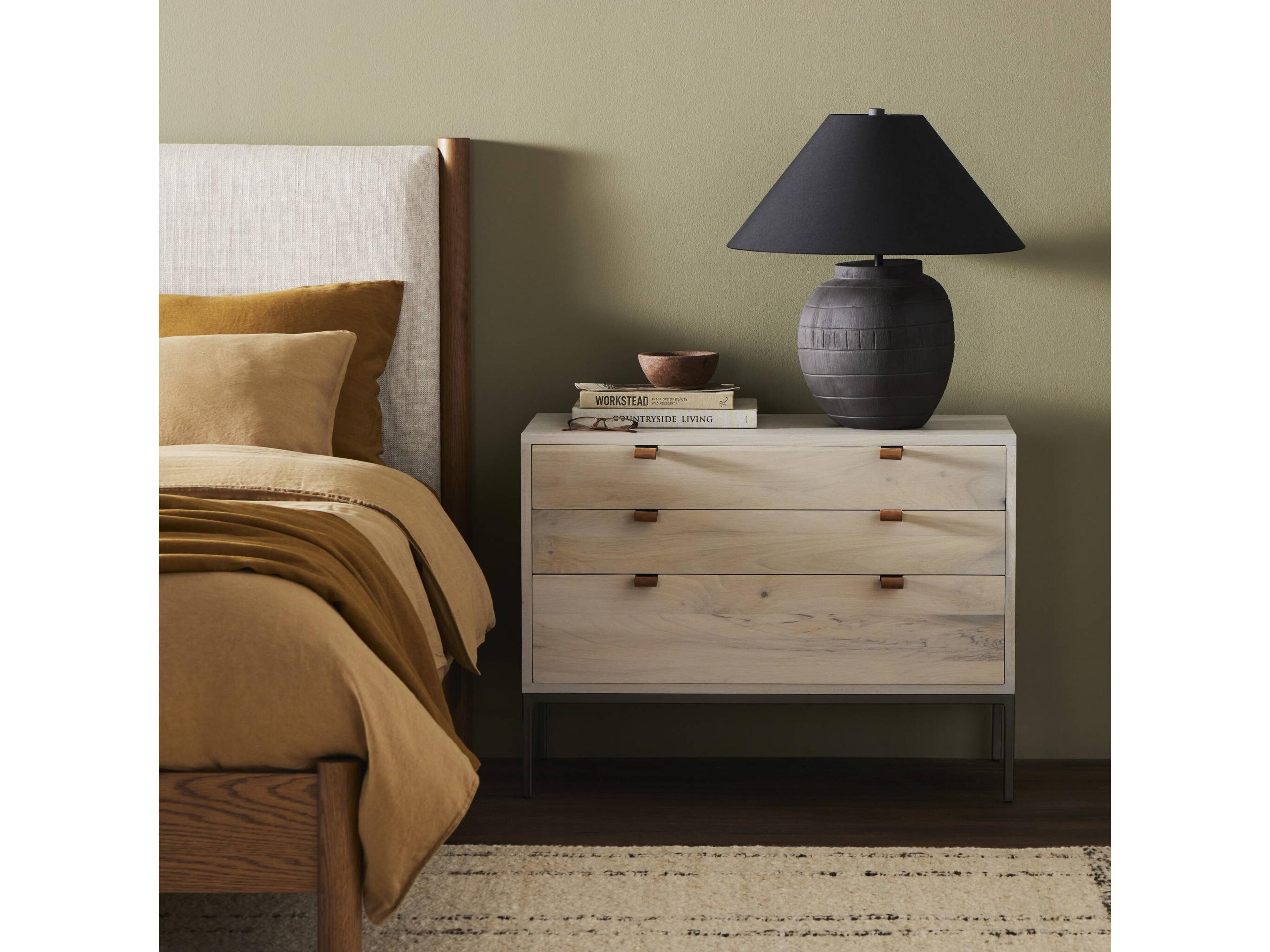 Four Hands Fulton Trey Dove Poplar  Wood Large Nightstand