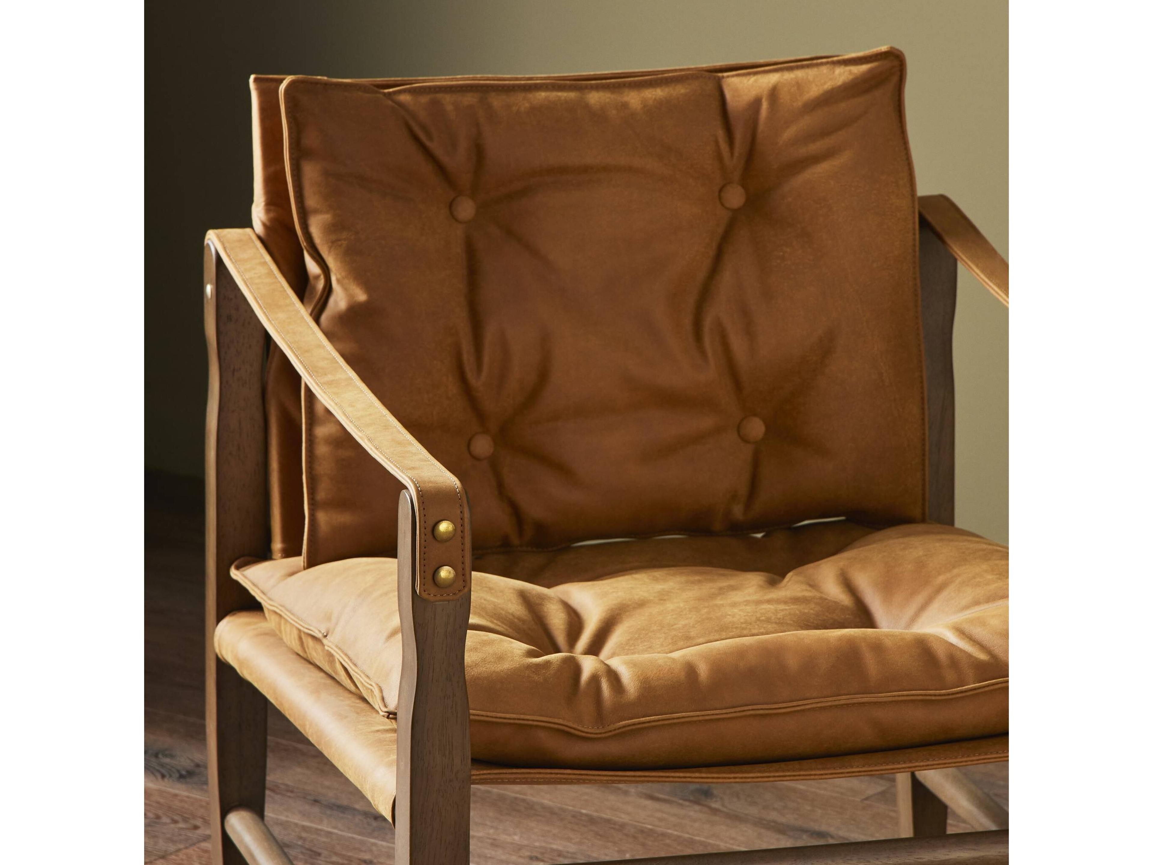 Four Hands Westgate Lenz Brown Leather Accent Chair