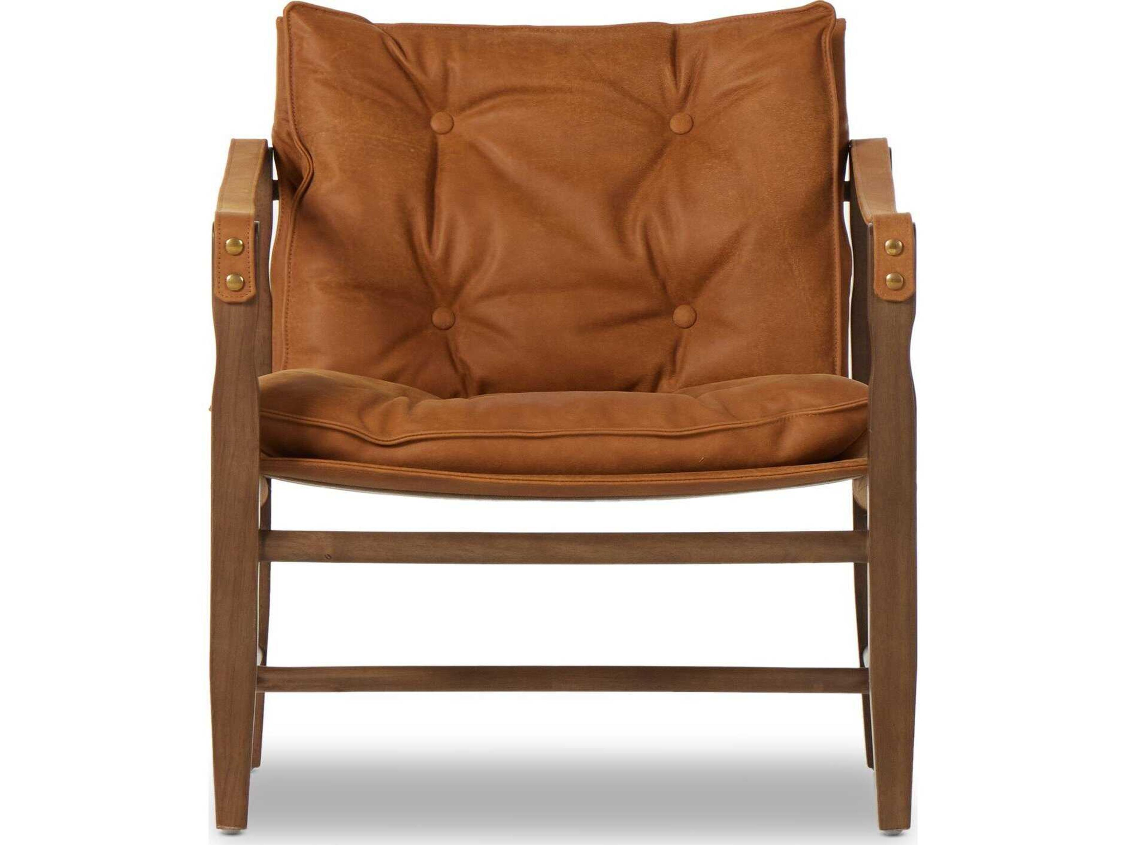 Four Hands Westgate Lenz Brown Leather Accent Chair