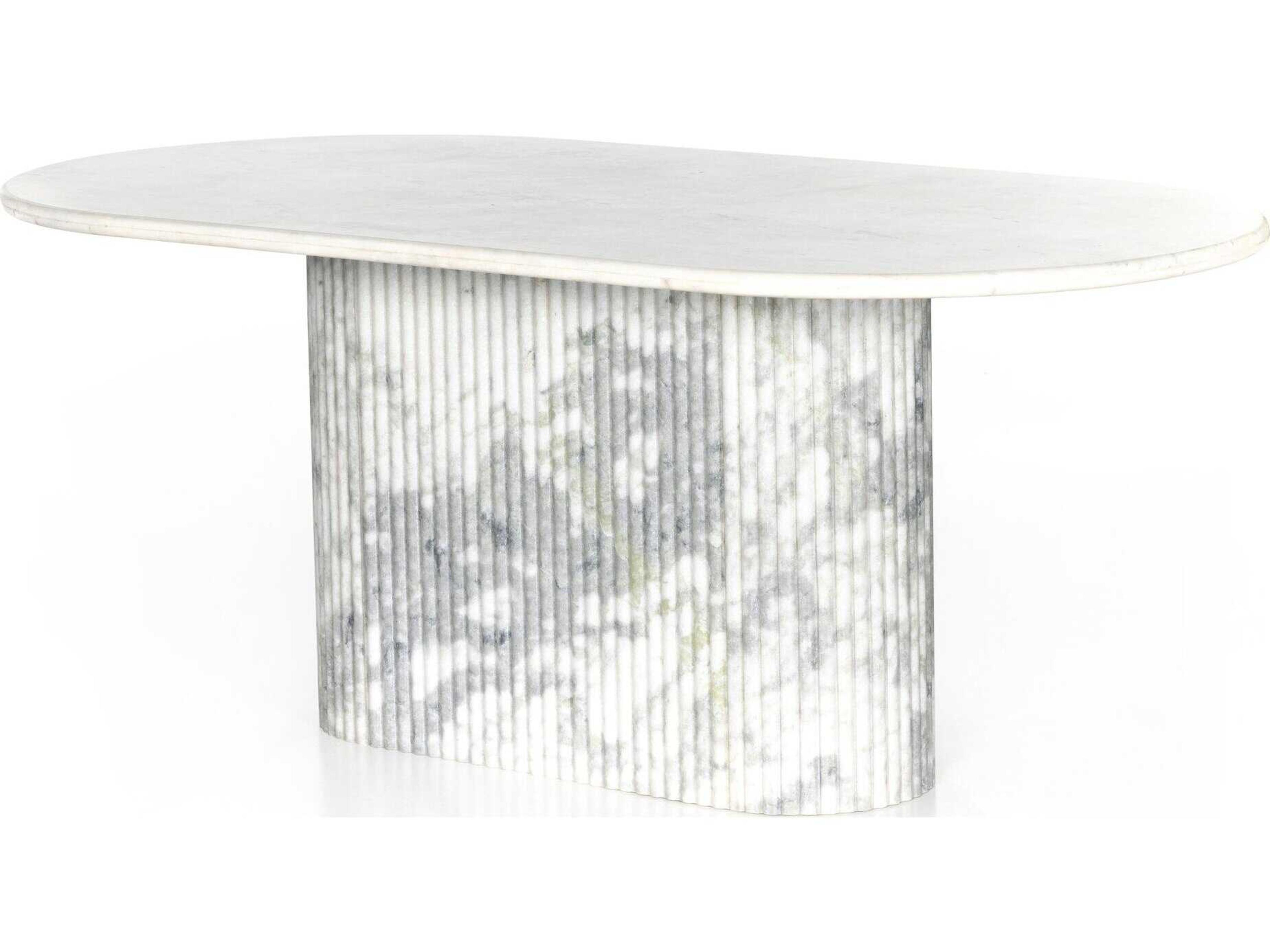 Rockwell Oranda Polished White Marble Dining Table